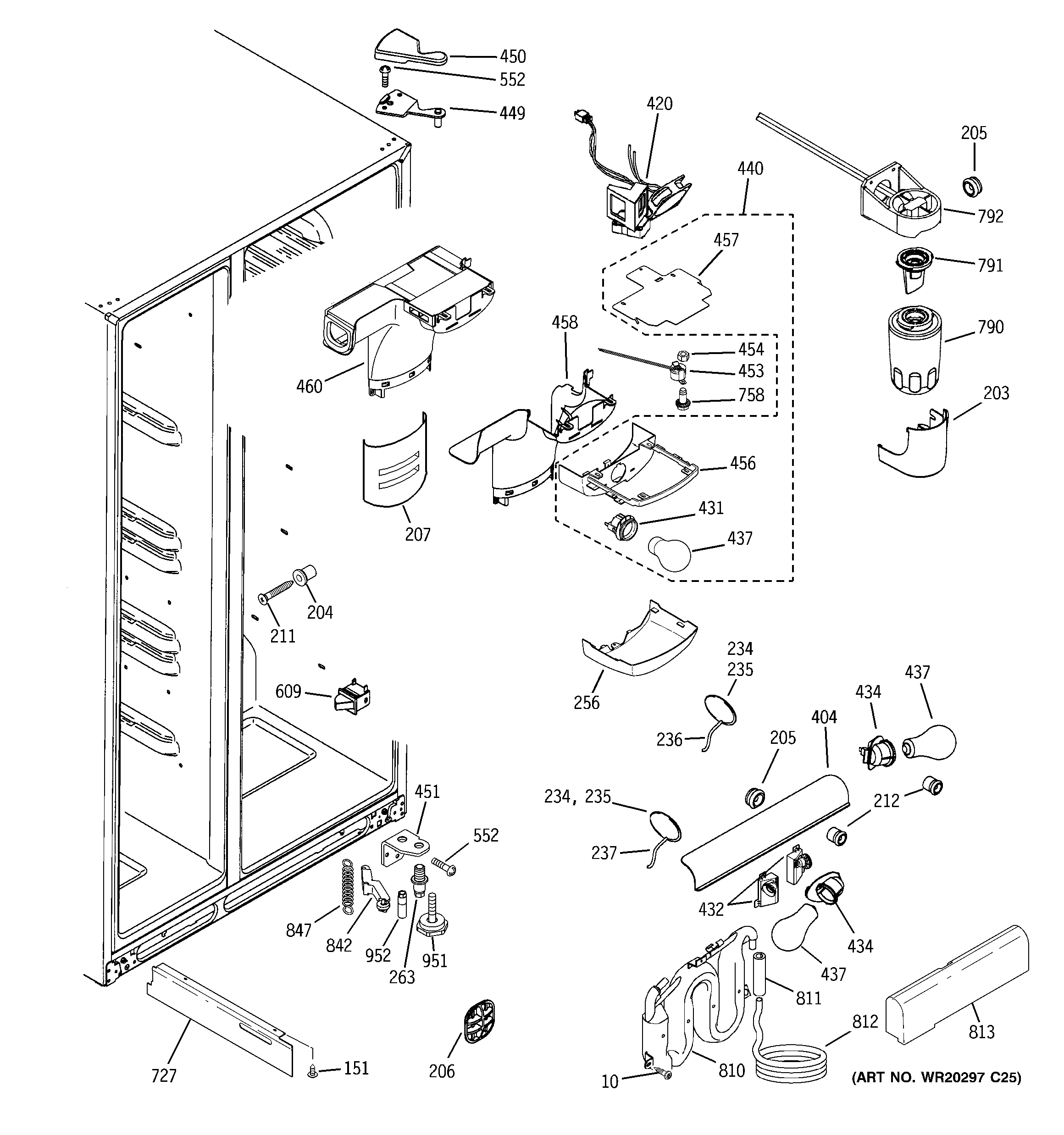 GE GSHS3KGXBCSS fresh food section diagram
