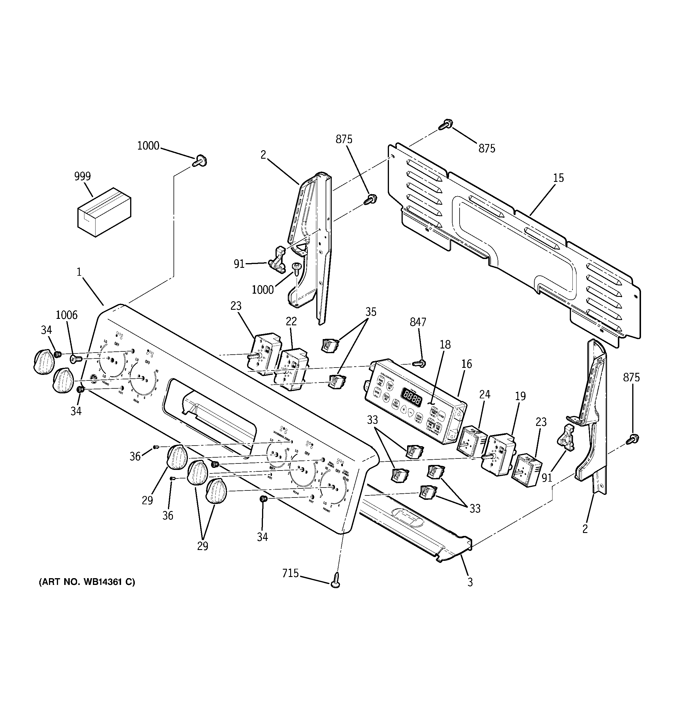 GE JBP71SM2SS control panel diagram