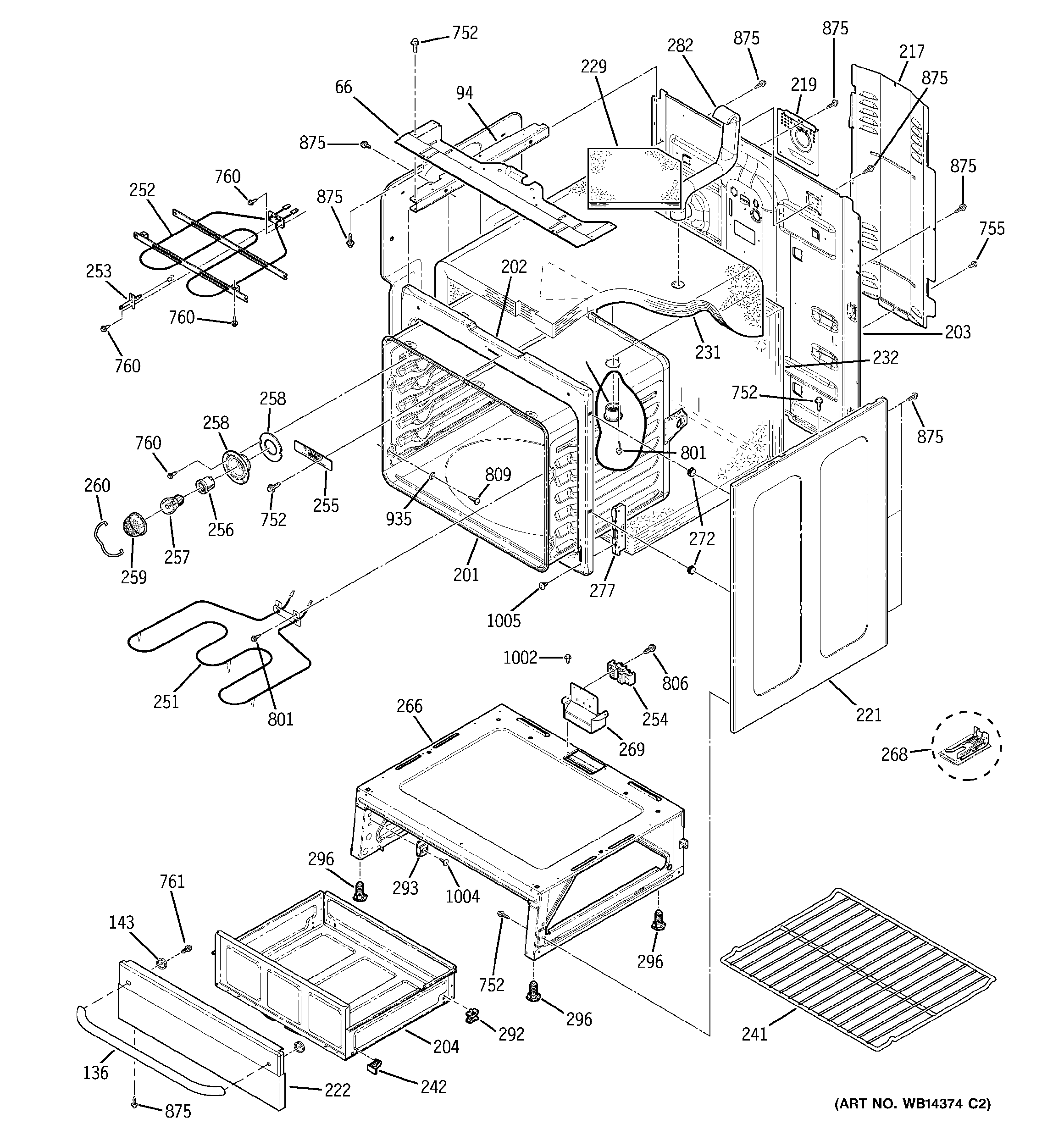 GE JBP71SM2SS body parts diagram