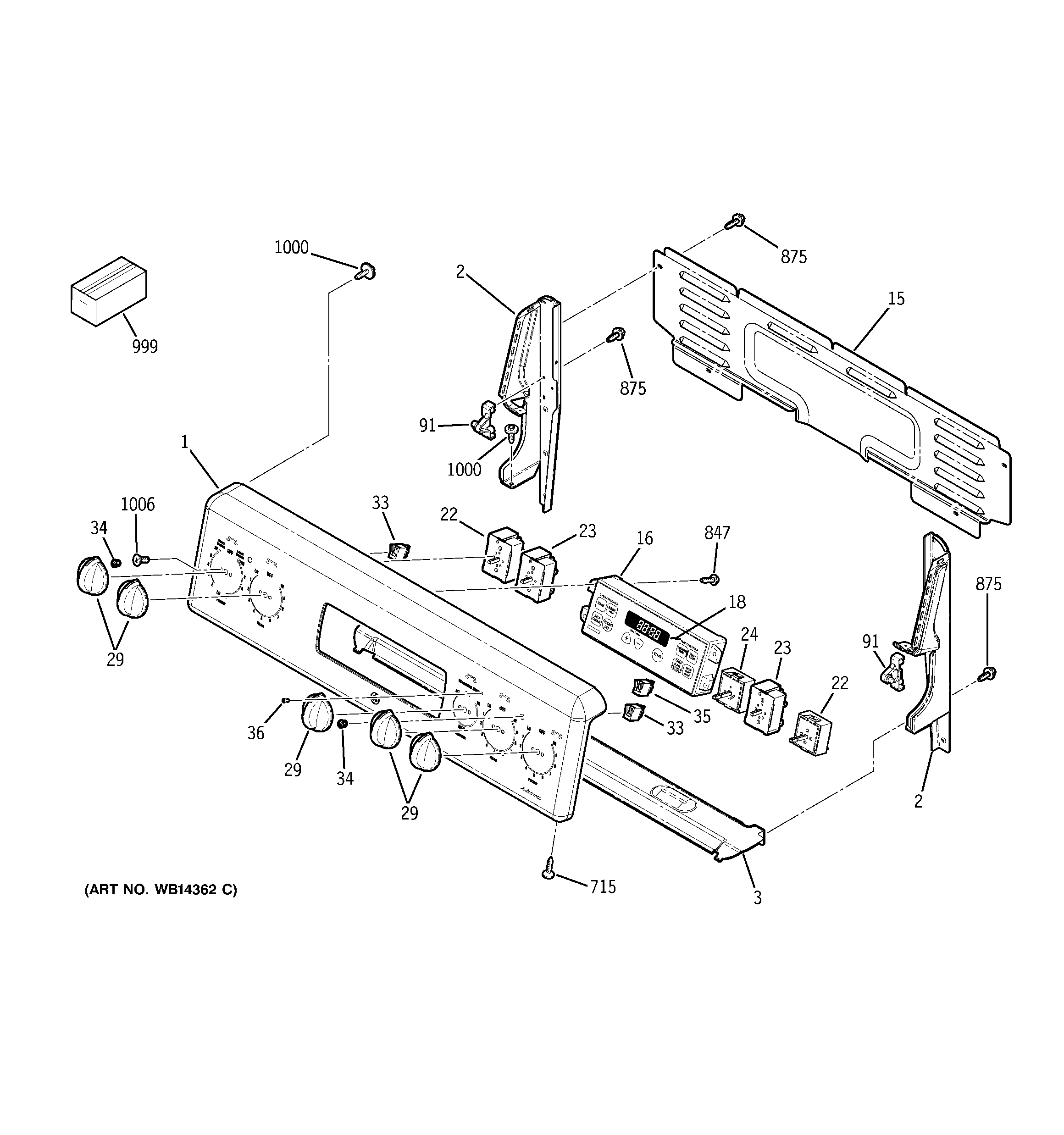 GE JBP72SM2SS control panel diagram