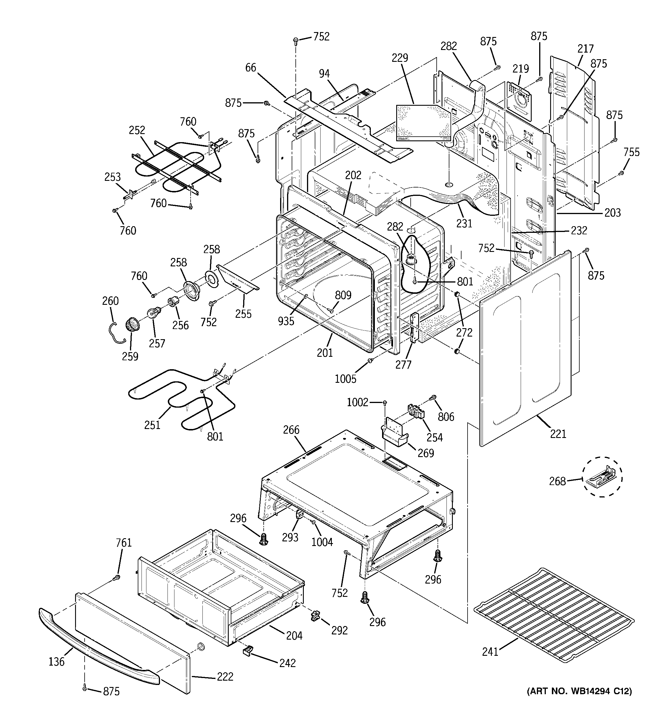GE JB660SM2SS body parts diagram