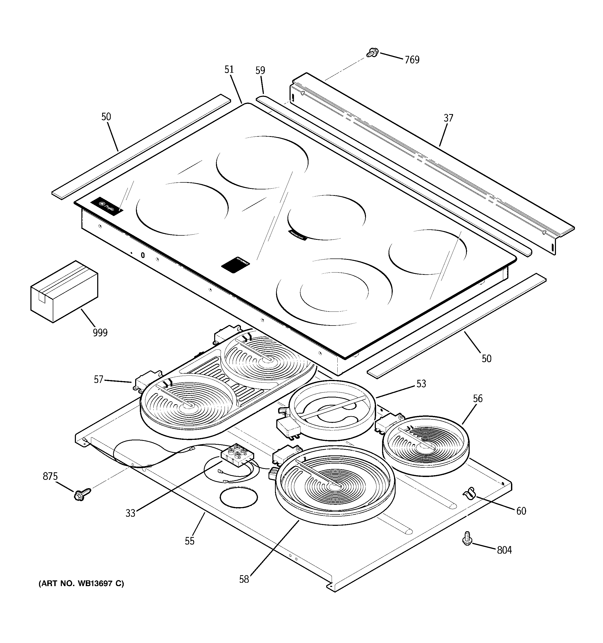 GE JS905SK4SS cooktop diagram