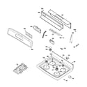 GE JGBP85DEM2WW control panel & cooktop diagram