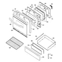 GE JGBP85DEM2WW door & drawer parts diagram