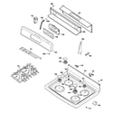 GE JGBP85SEM2SS control panel & cooktop diagram