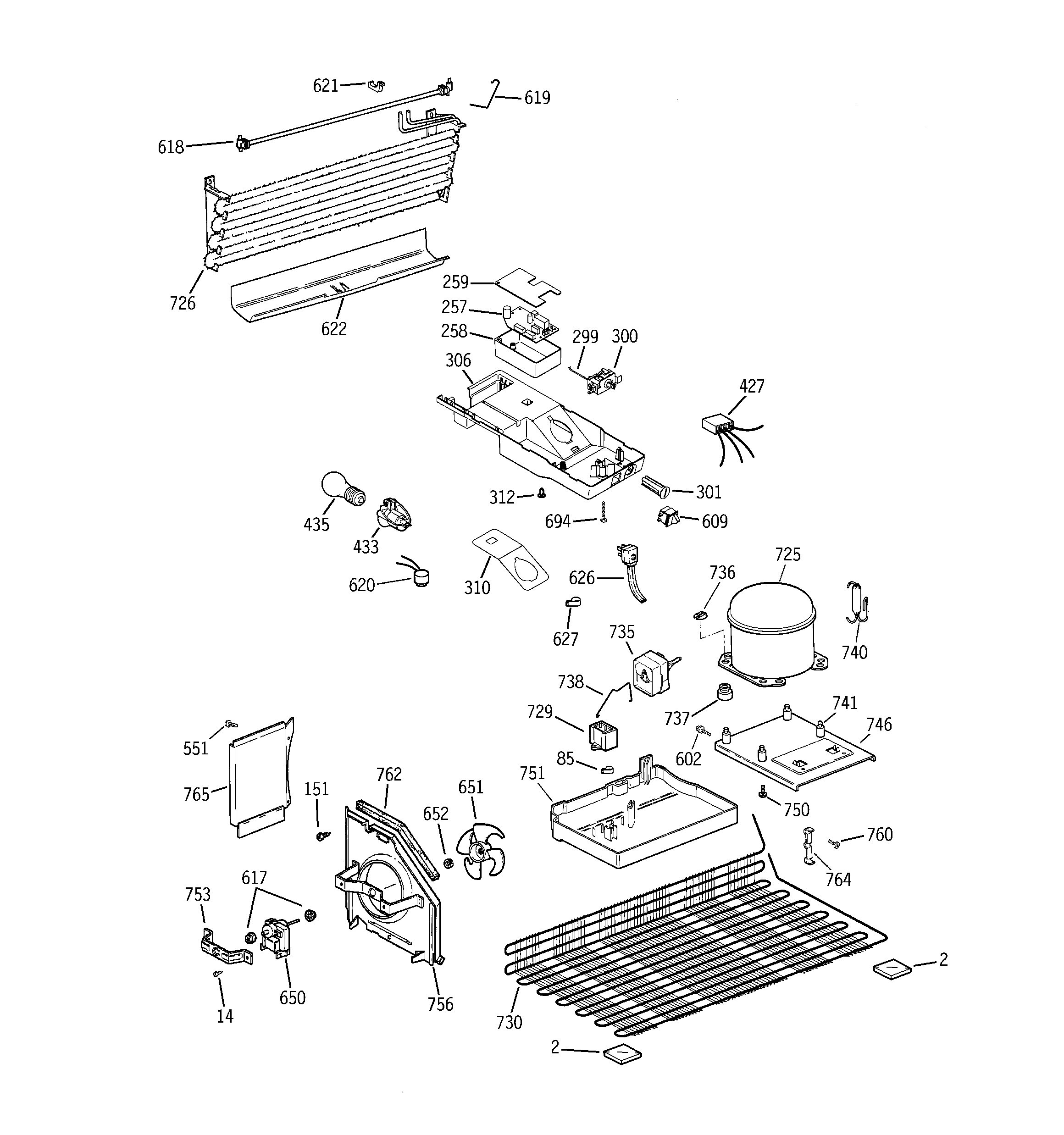GE GTH16BBSXRWW unit parts diagram