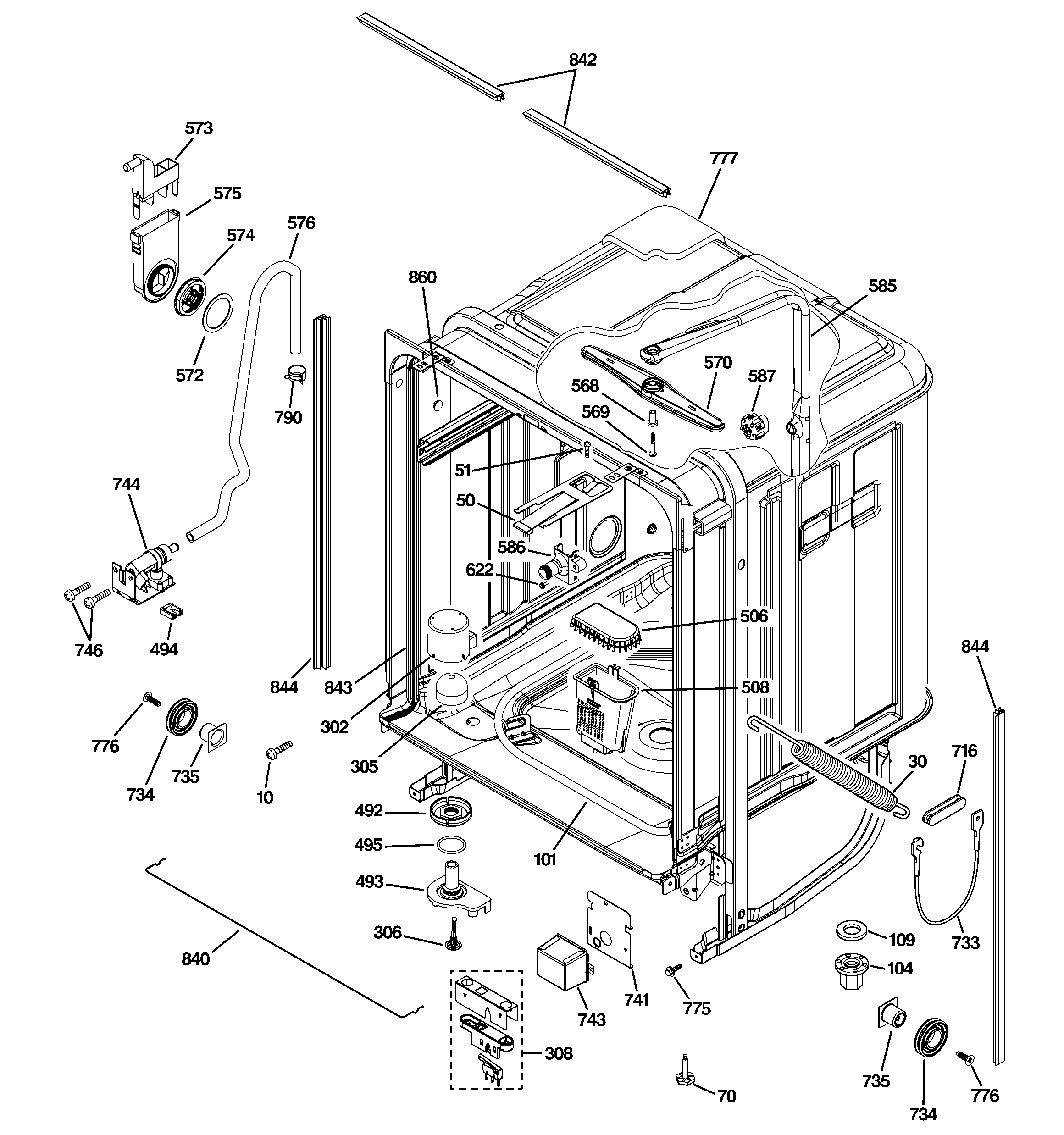 GE ZBD6800N20WW body parts diagram