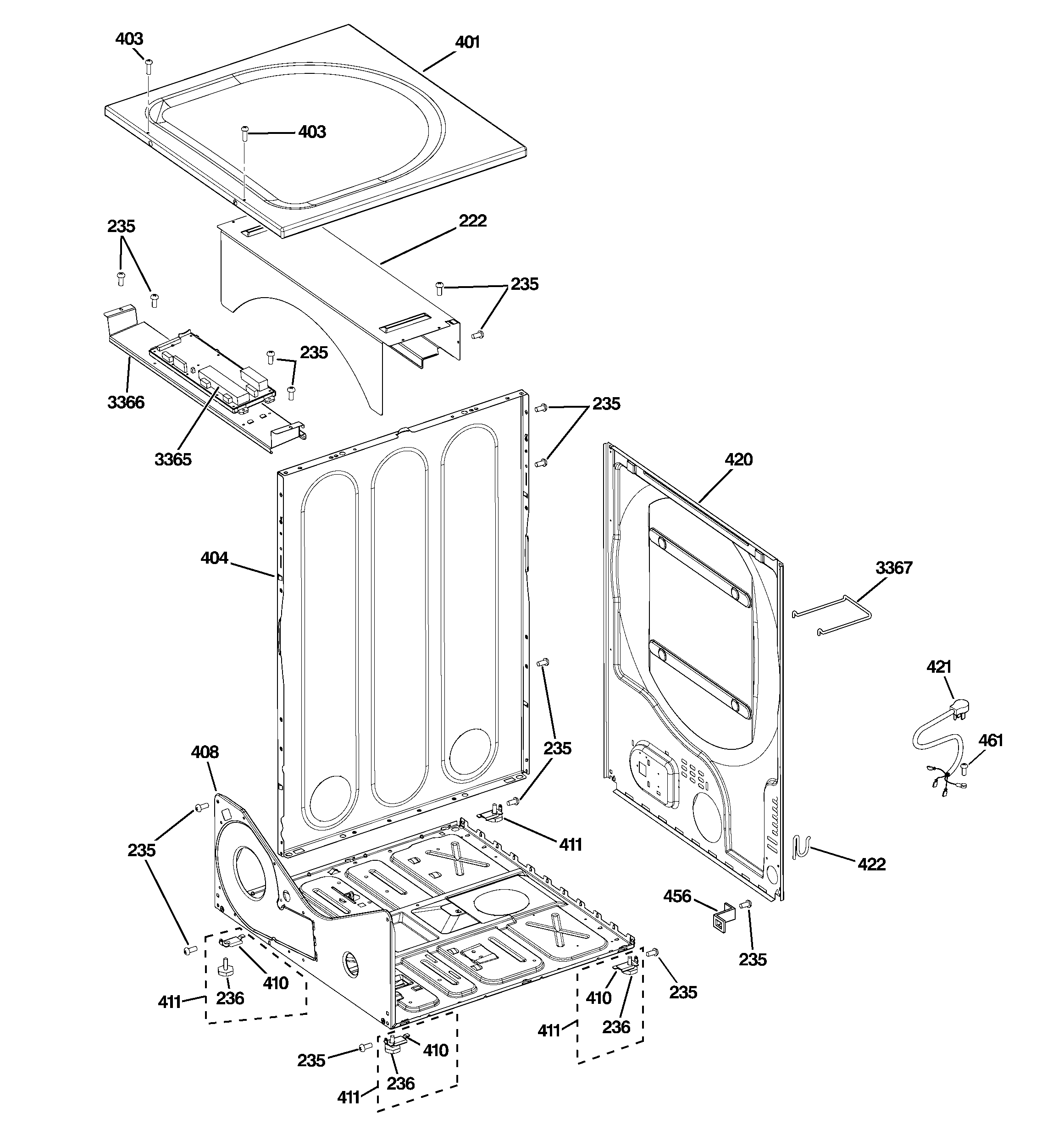 GE DBVH520GJ2WW door diagram
