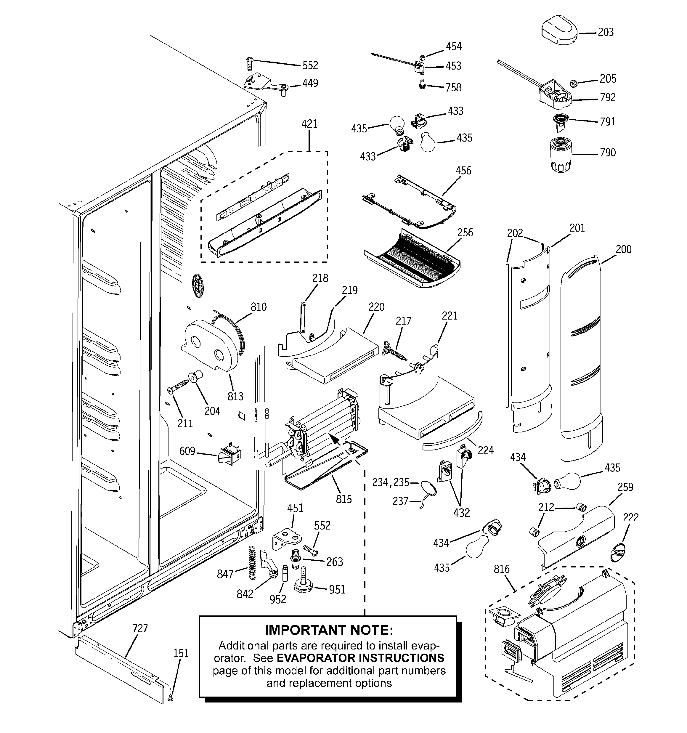 GE PJE25MGTFFKB fresh food section diagram