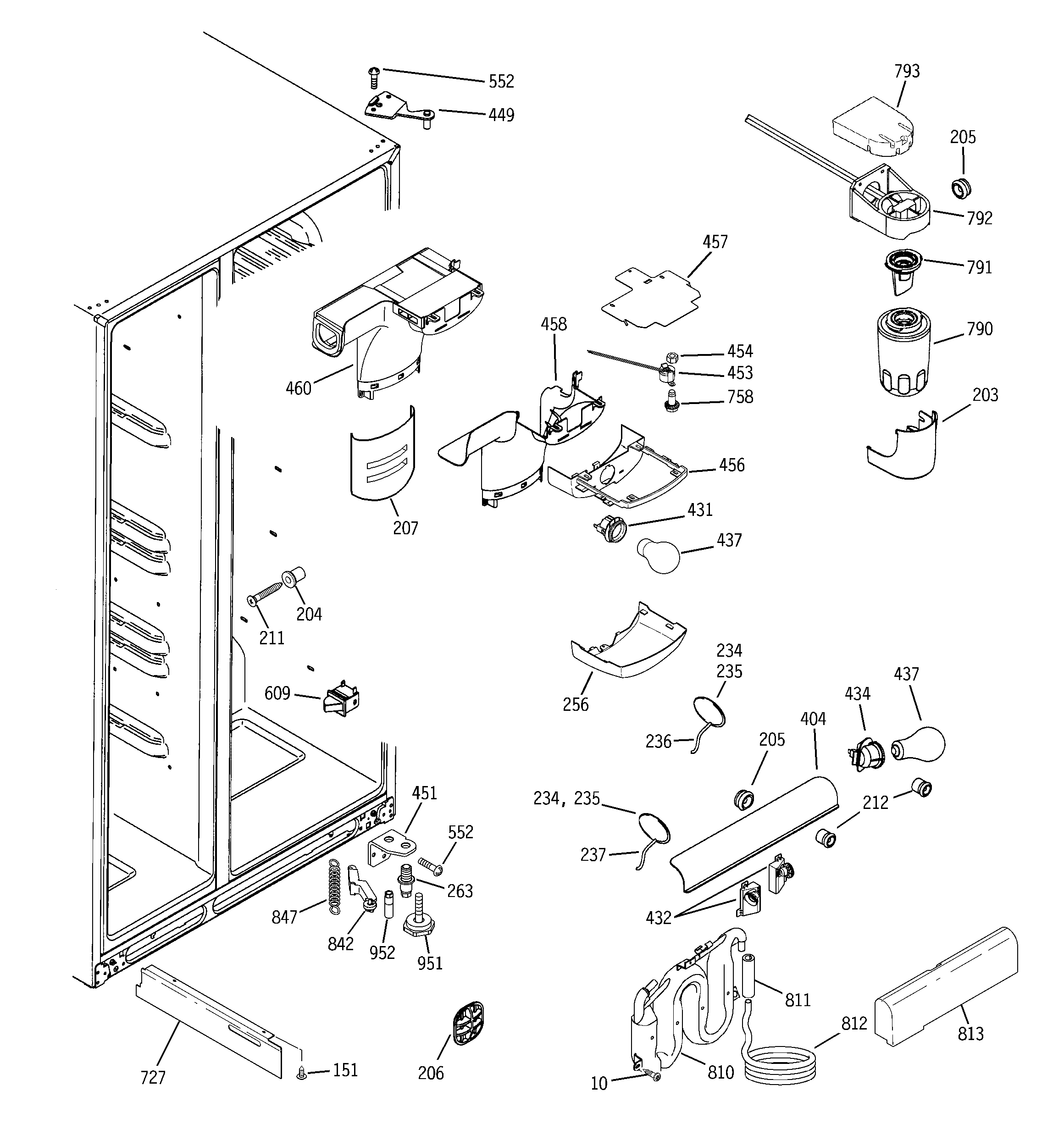 GE GSHS5PGXAESS fresh food section diagram