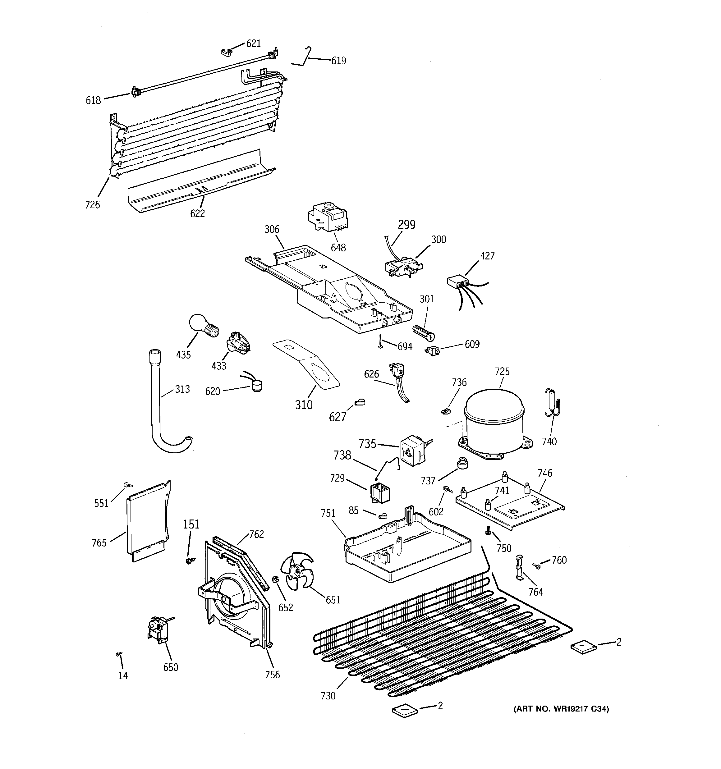 GE GTS18HBSBRWW unit parts diagram