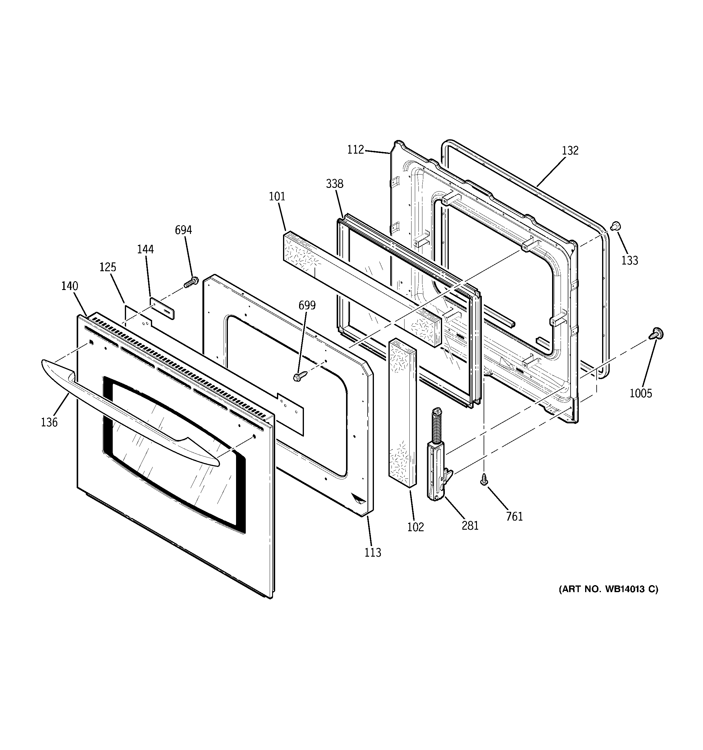 GE PK916BM2BB door diagram