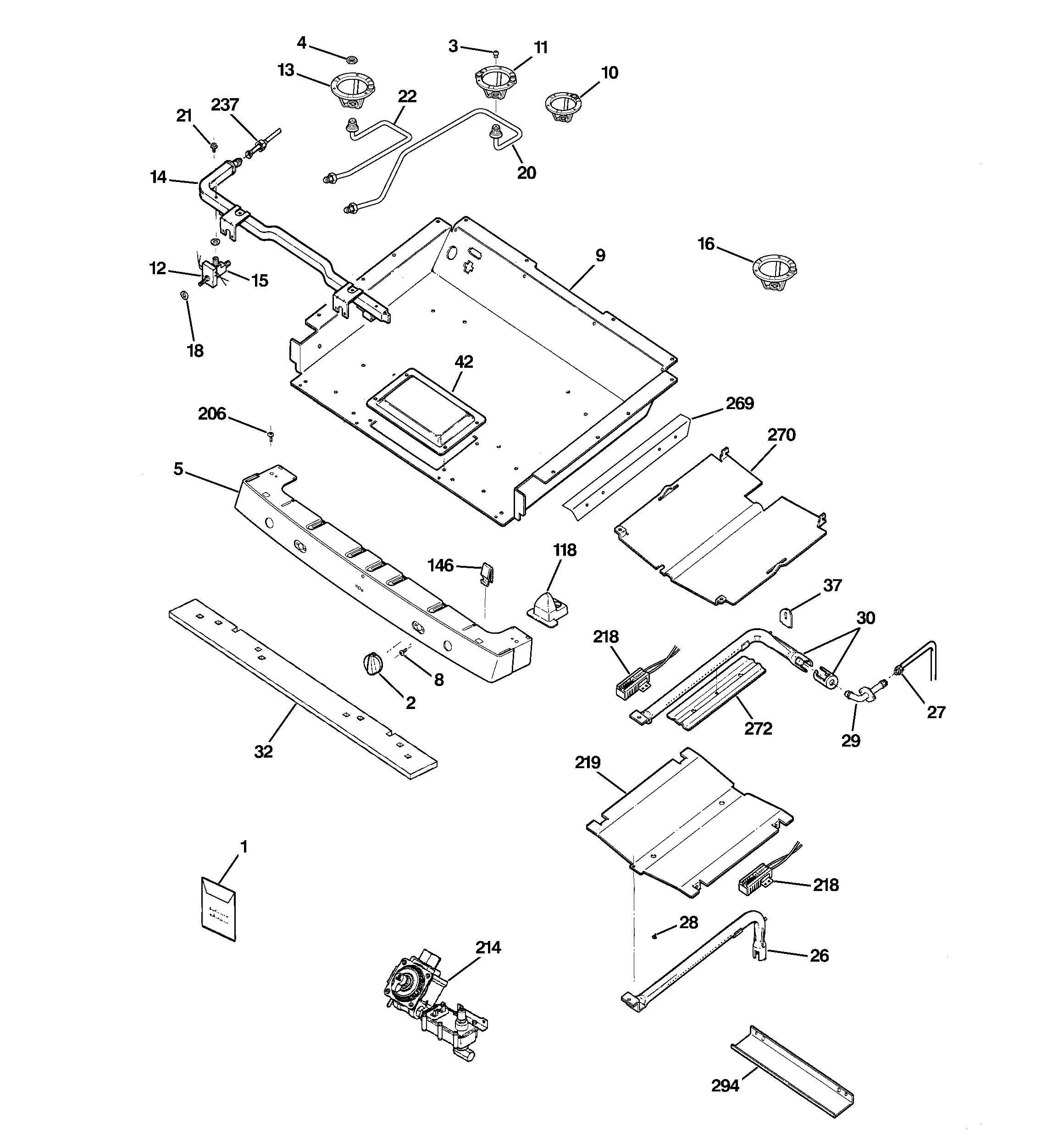 GE PGB900SEM1SS gas & burner parts diagram