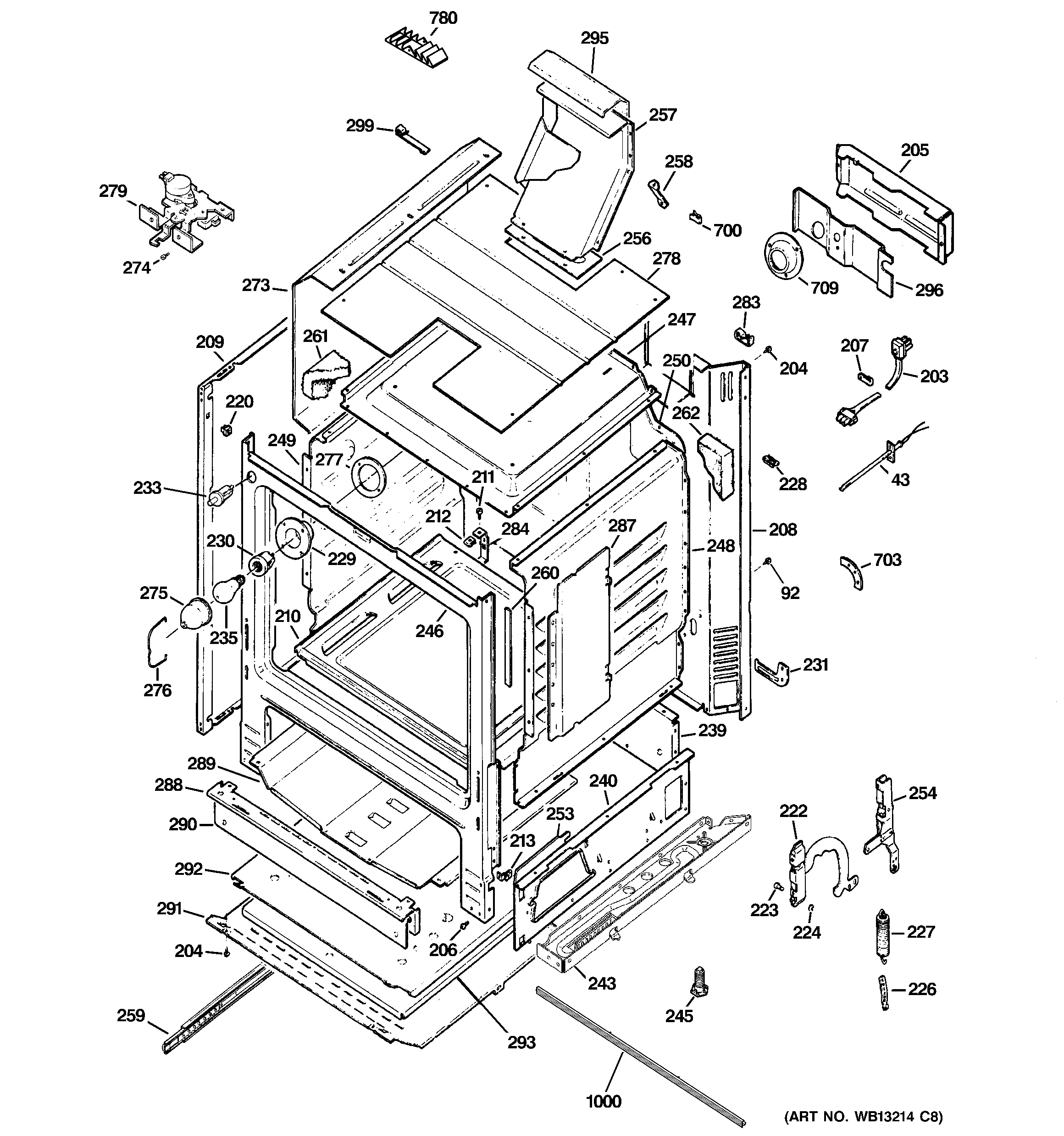 GE PGB900SEM1SS body parts diagram