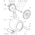 GE DVLR223GG5WW drum diagram