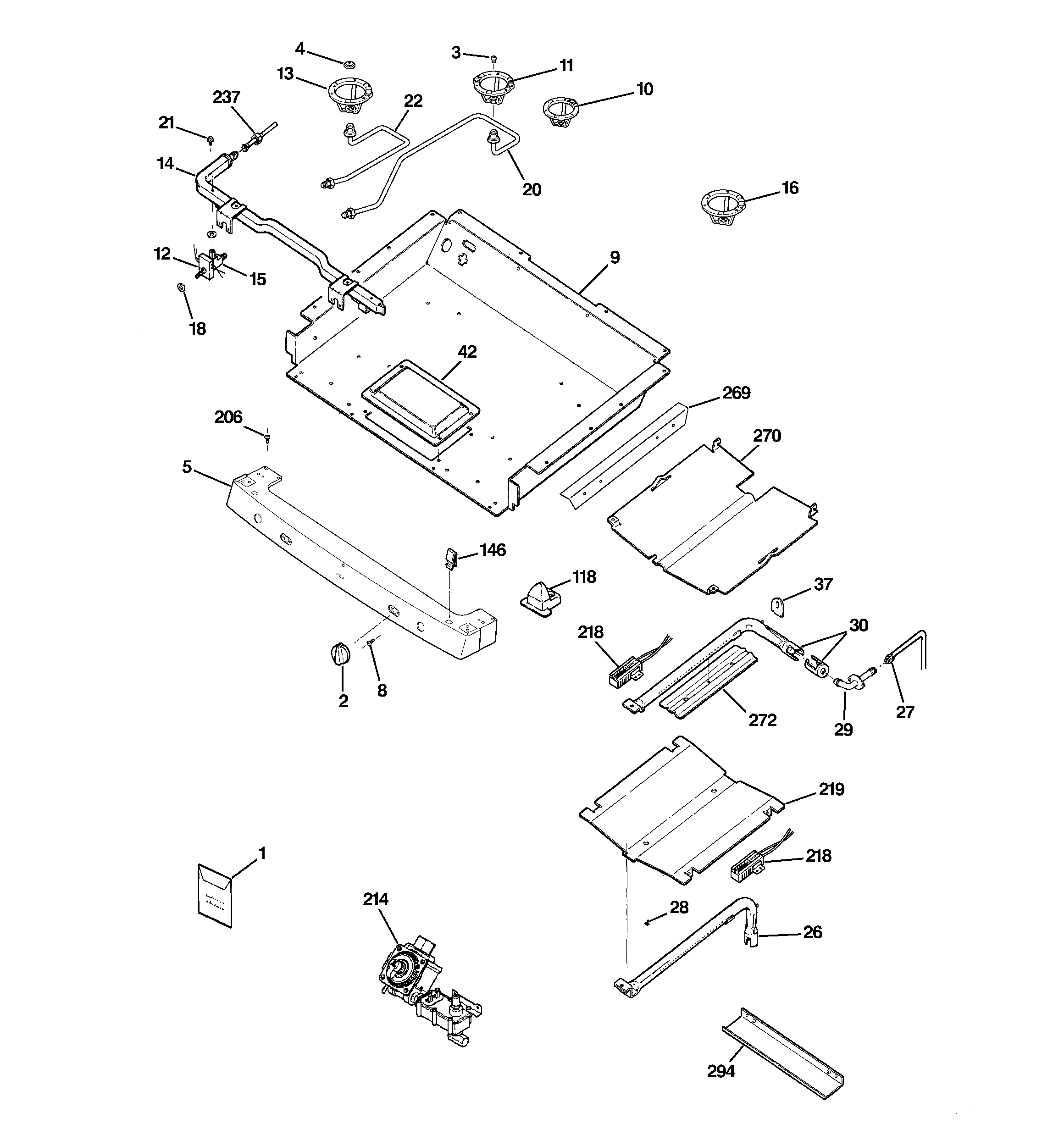 GE PGB900DEM2WW gas & burner parts diagram
