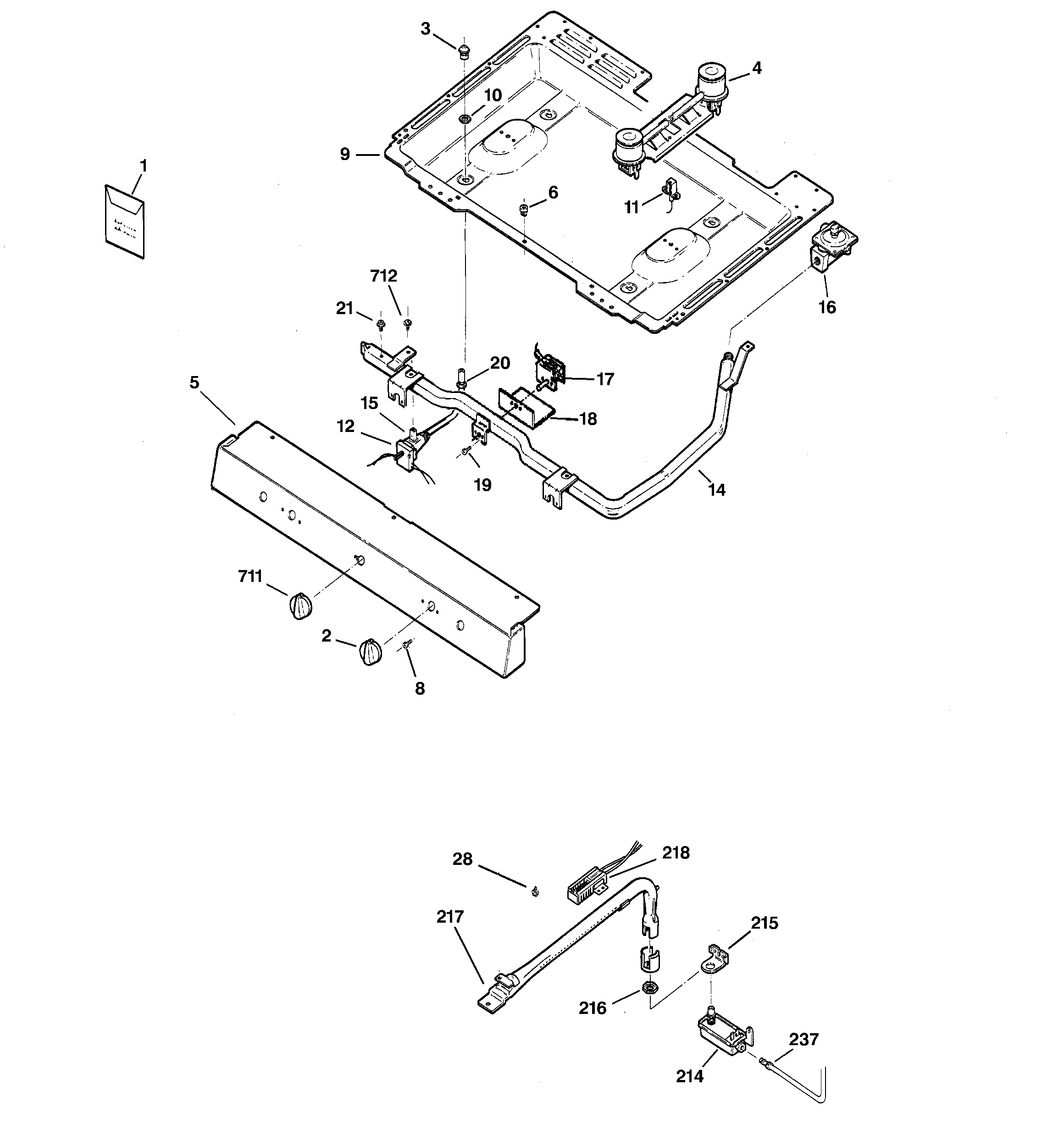 Hotpoint RGB508PEH5CT gas & burner parts diagram