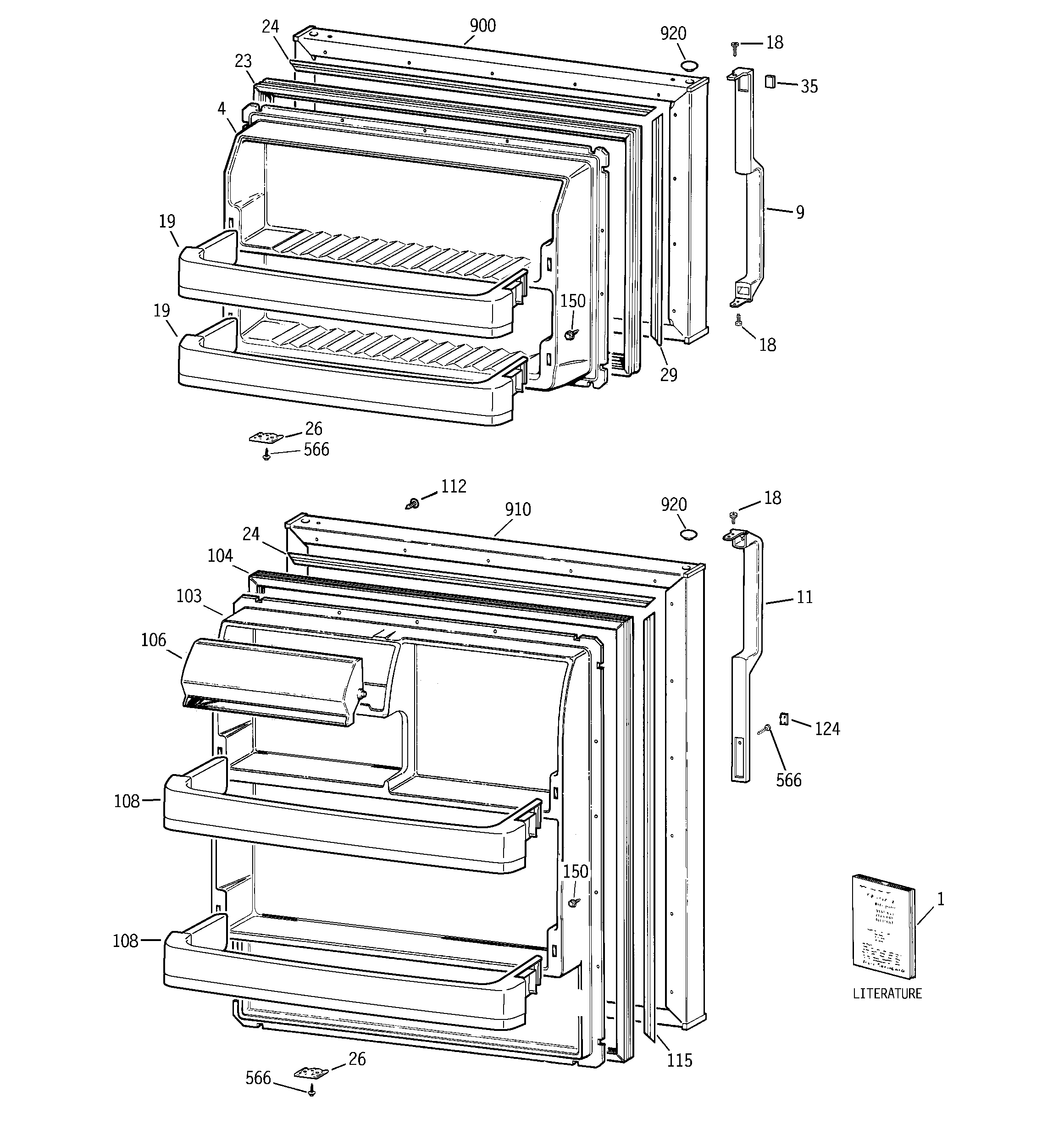 Hotpoint HTH16BBSXRCC doors diagram