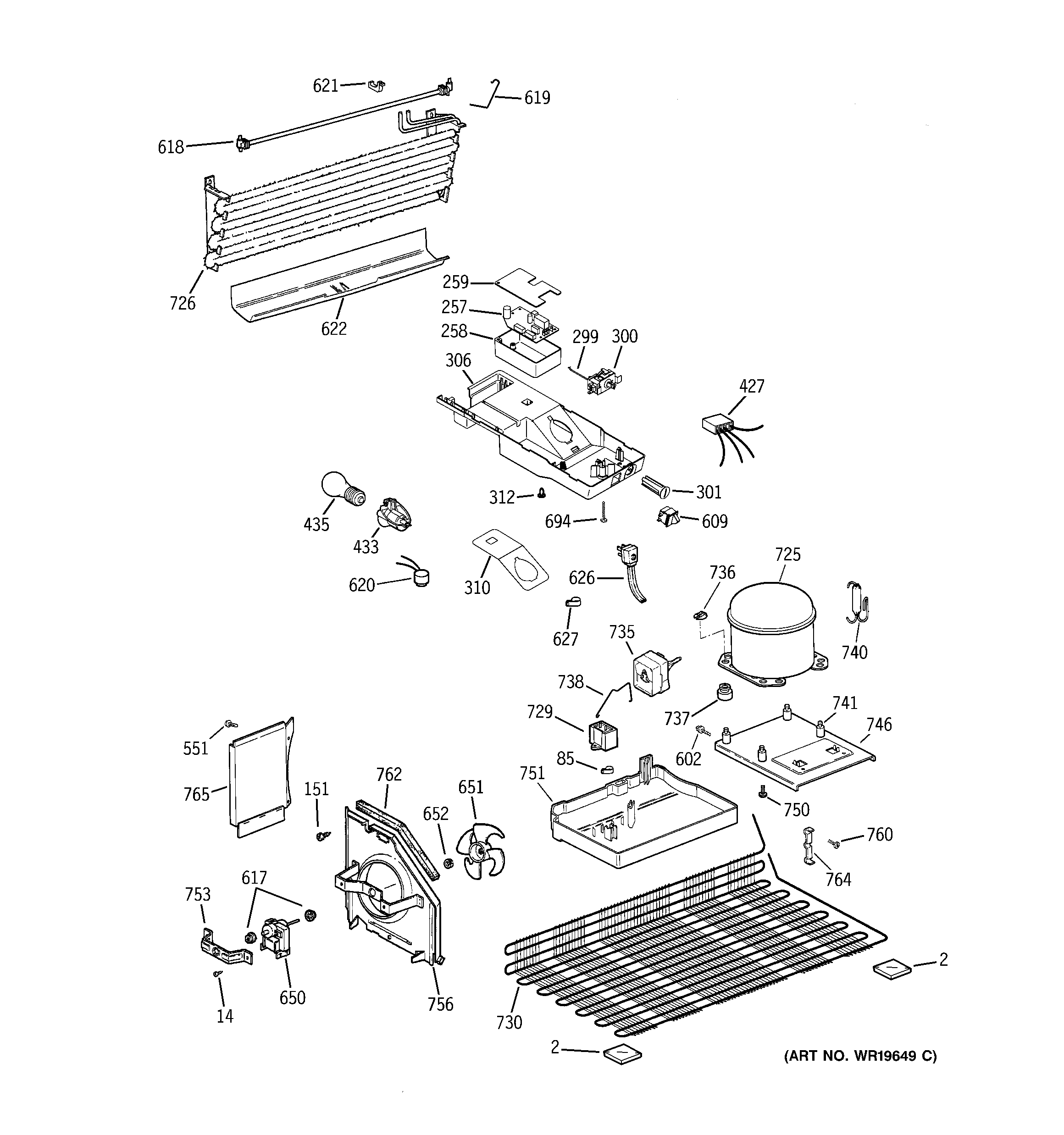 Hotpoint HTH16BBSXRCC unit parts diagram