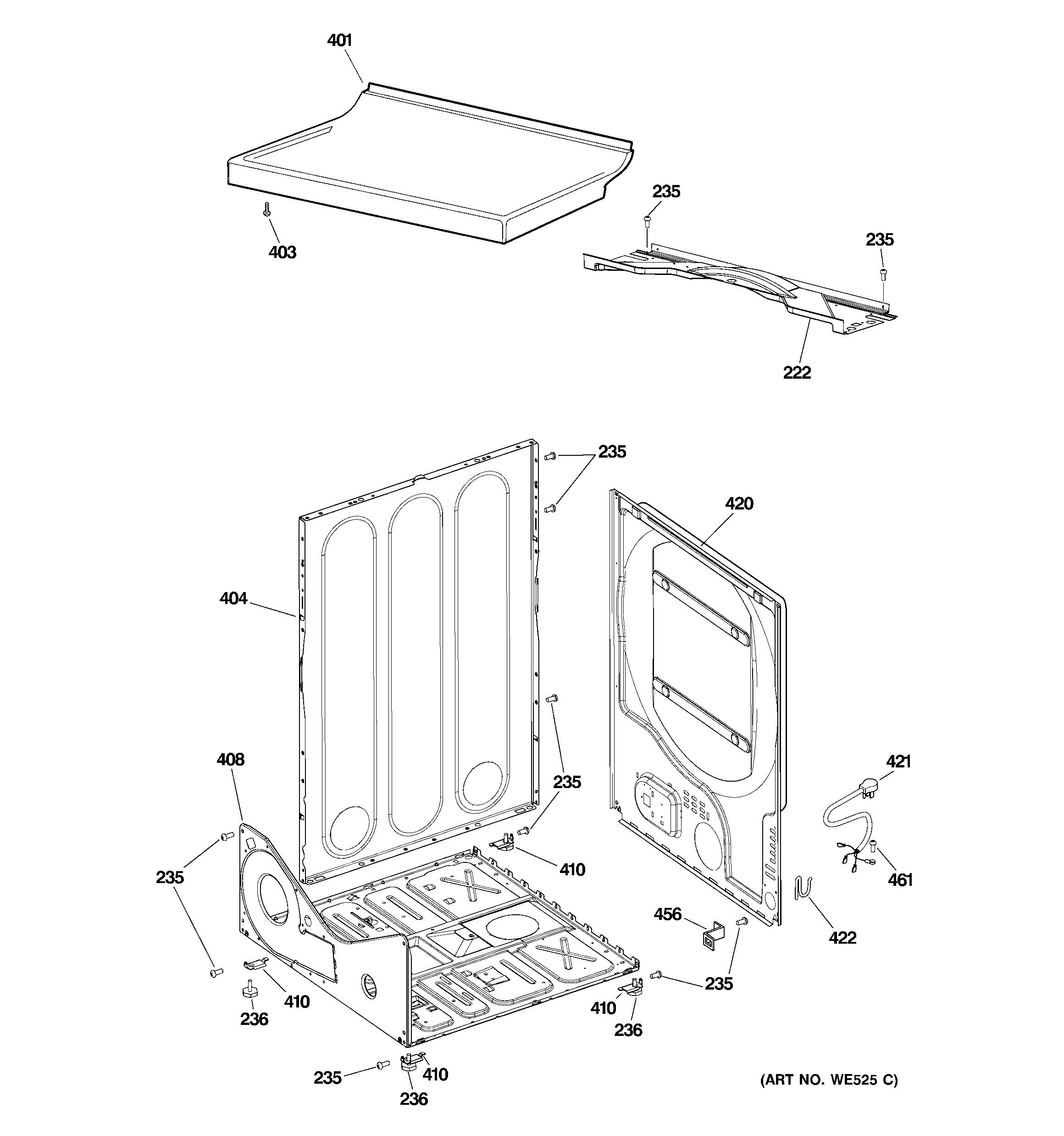 Hotpoint NVLR223GG5WW cabinet diagram
