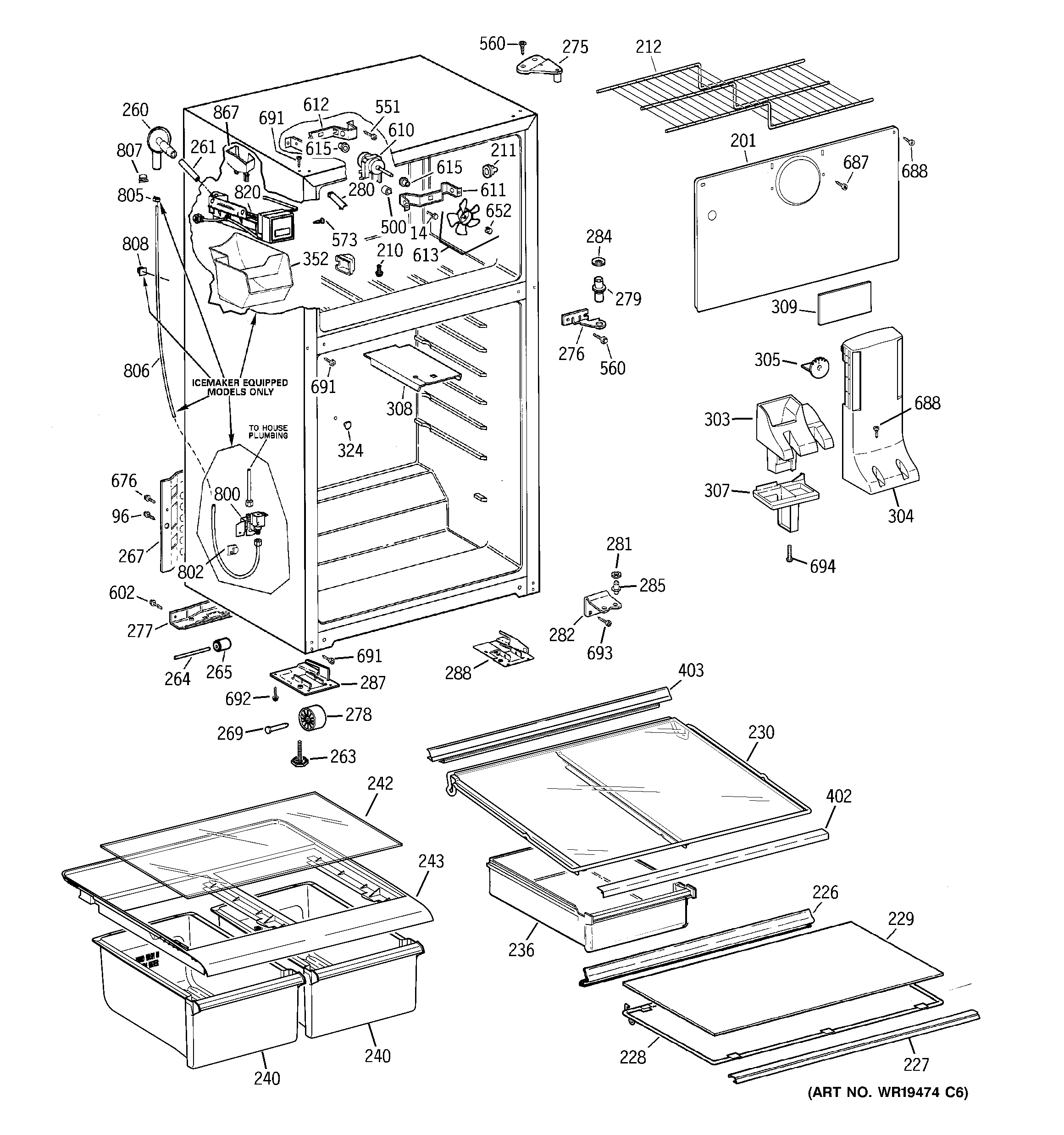 Hotpoint HTS18GCSBRWW cabinet diagram