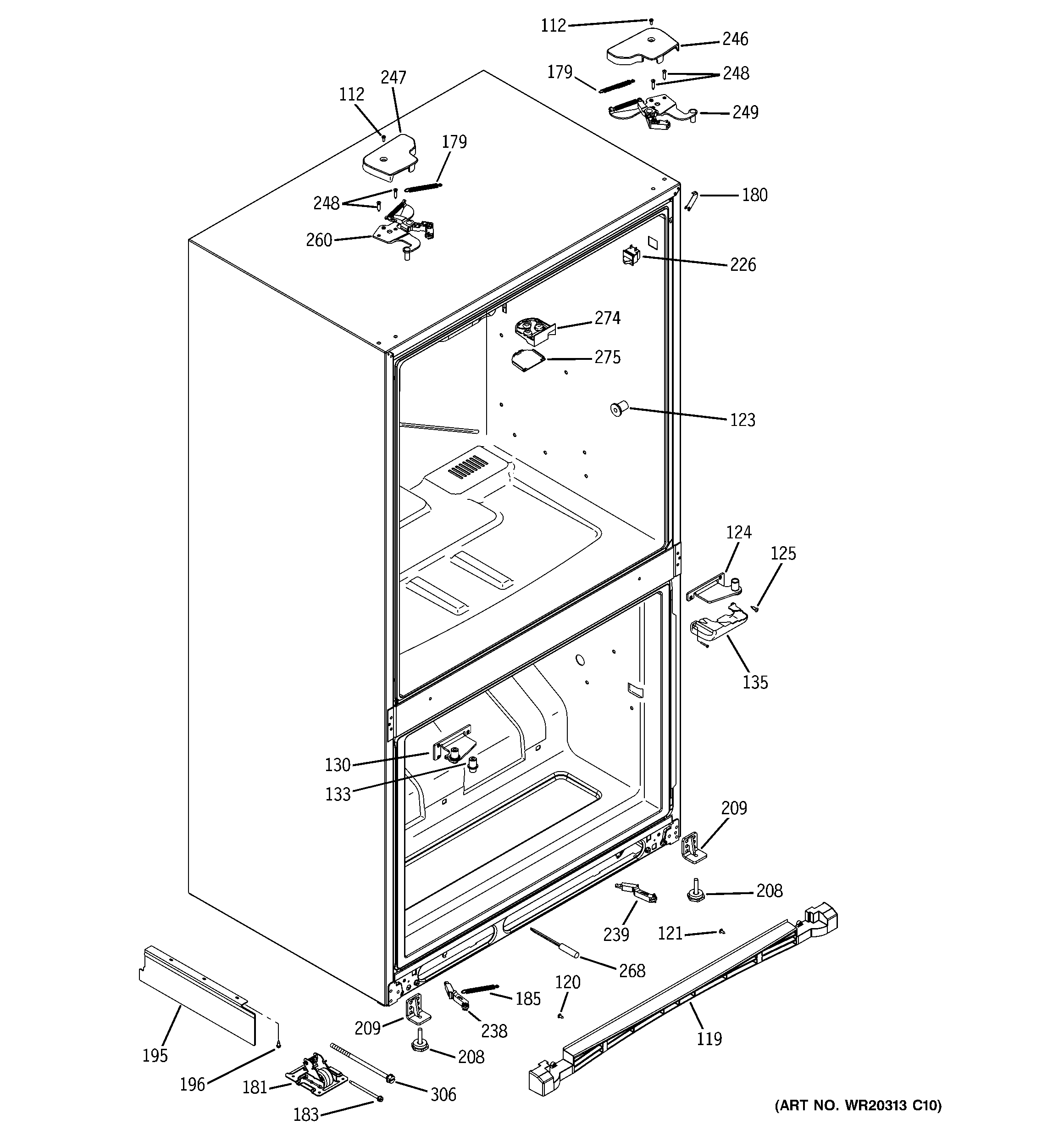GE PFIE1NFWBAKB case parts diagram