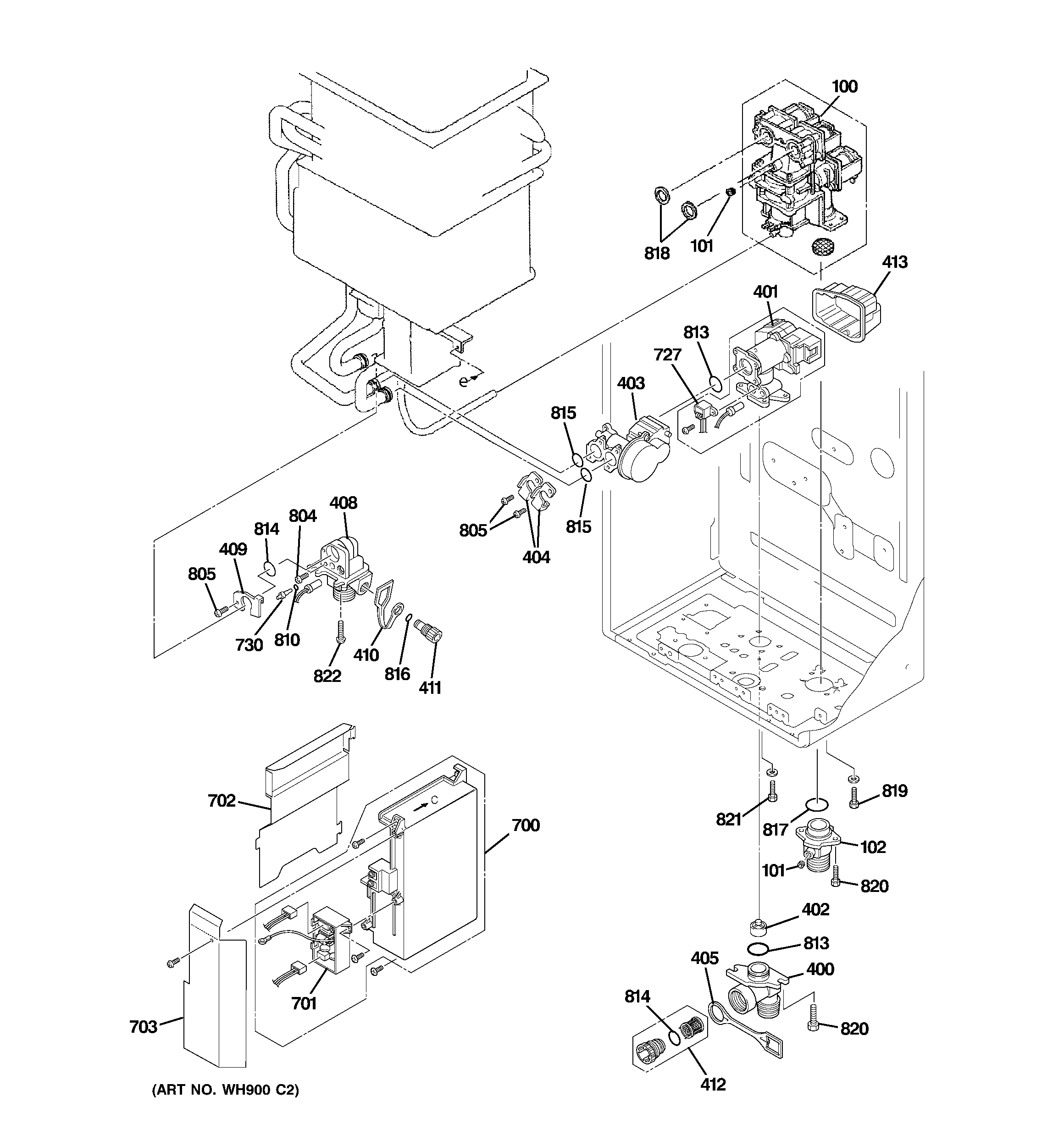 GE GN94DNSRSA01 interior parts (2) diagram