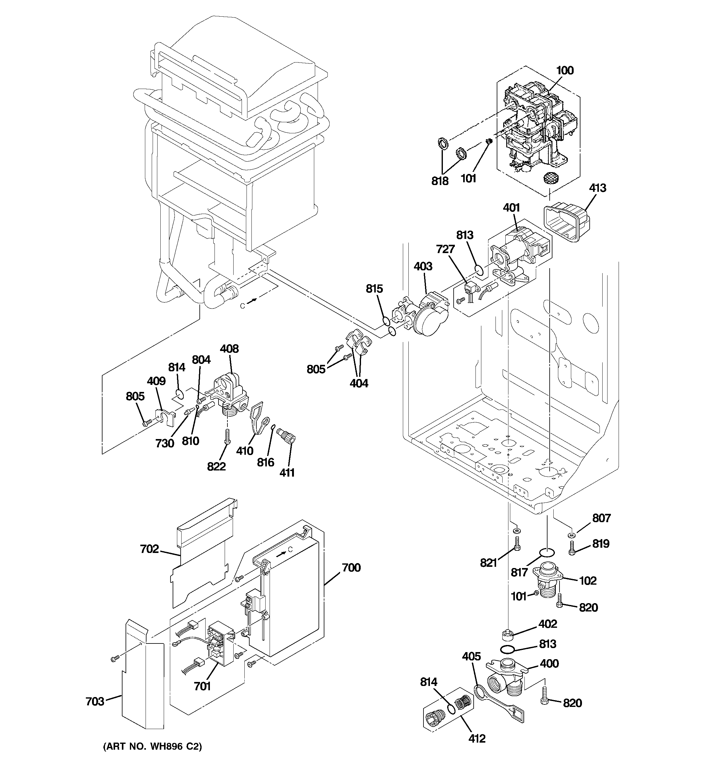 GE GP94ENSRSA01 interior parts (2) diagram