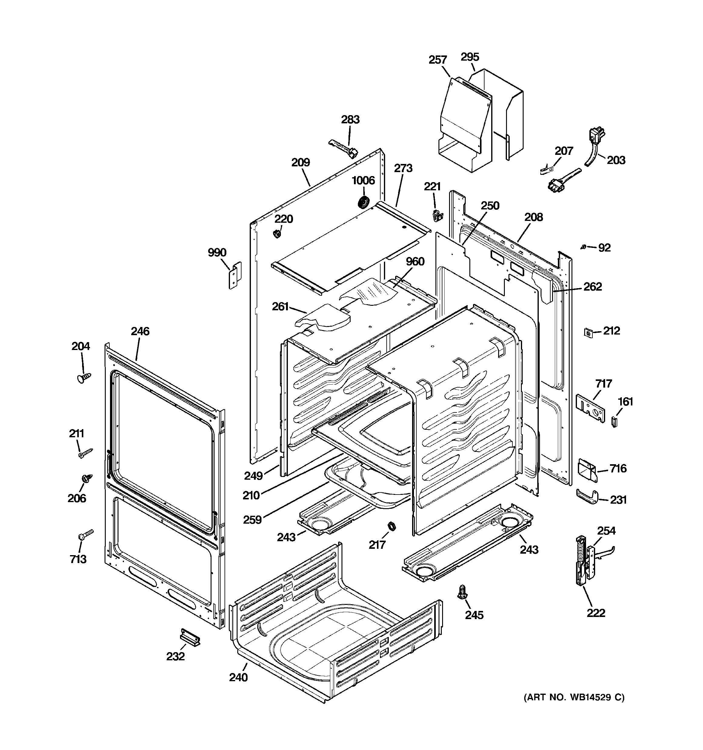 GE JGAS02SEN1SS body parts diagram