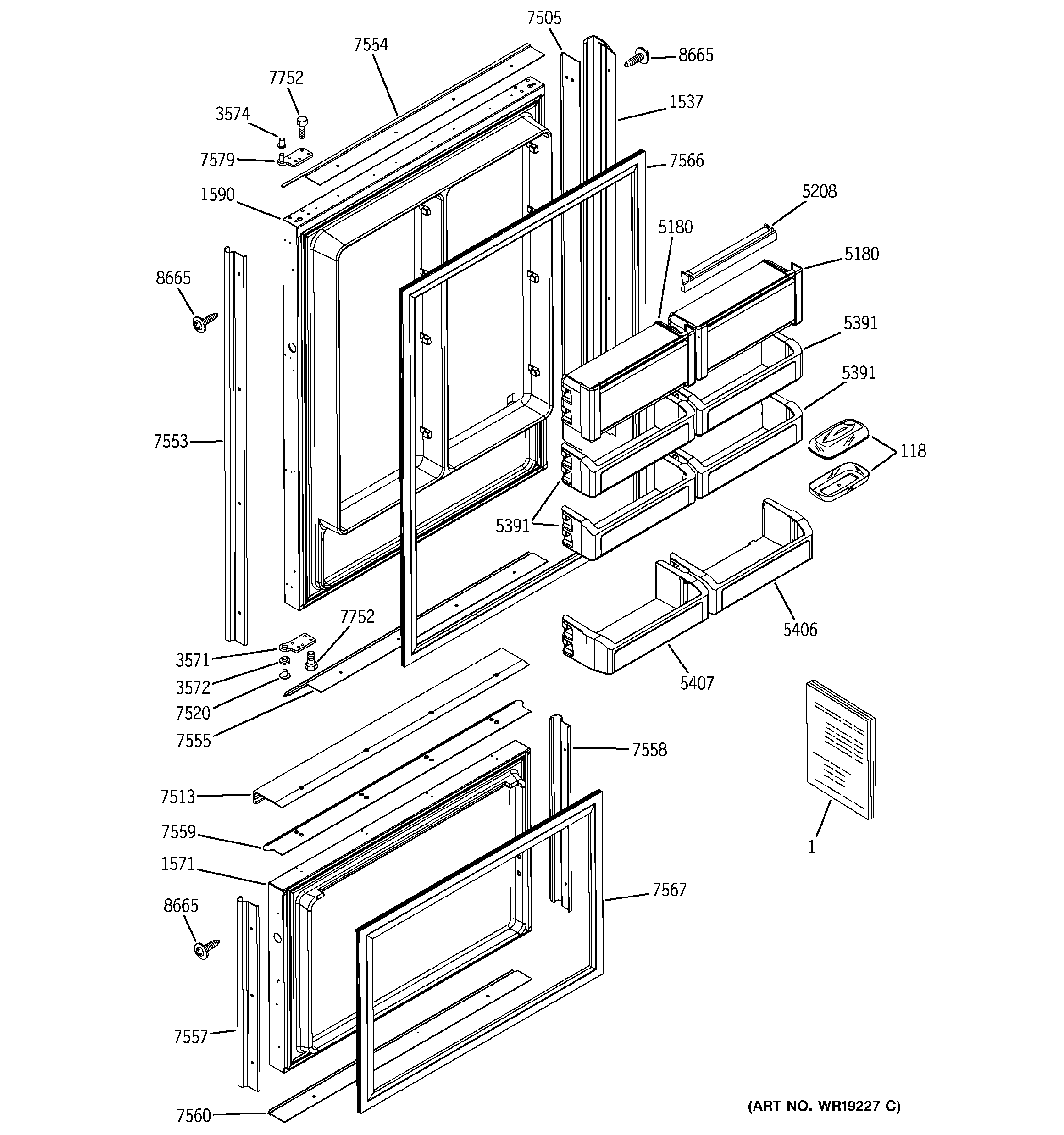 GE ZIC360NRERH doors diagram