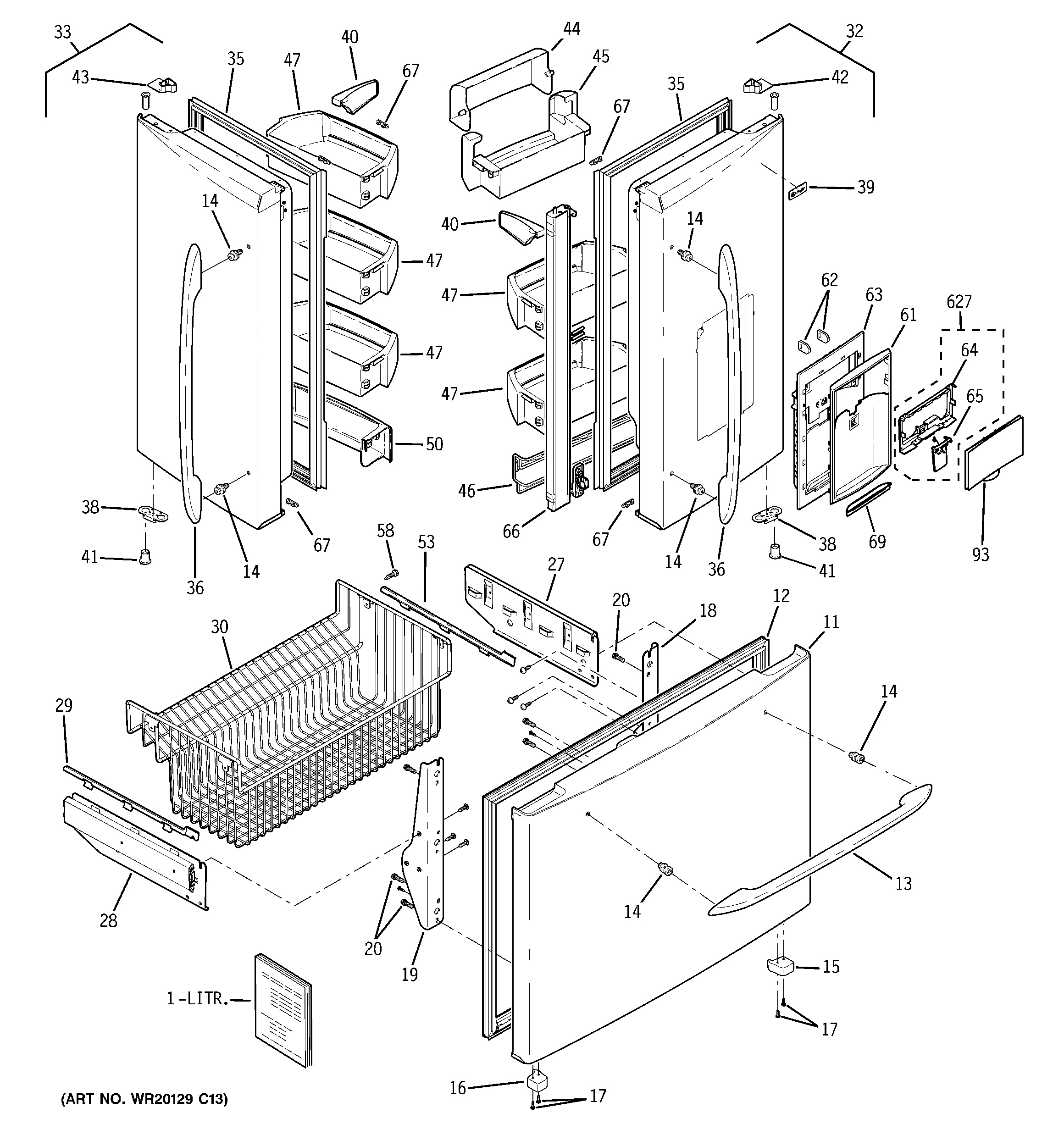 GE PFSS5PJXBSS doors diagram