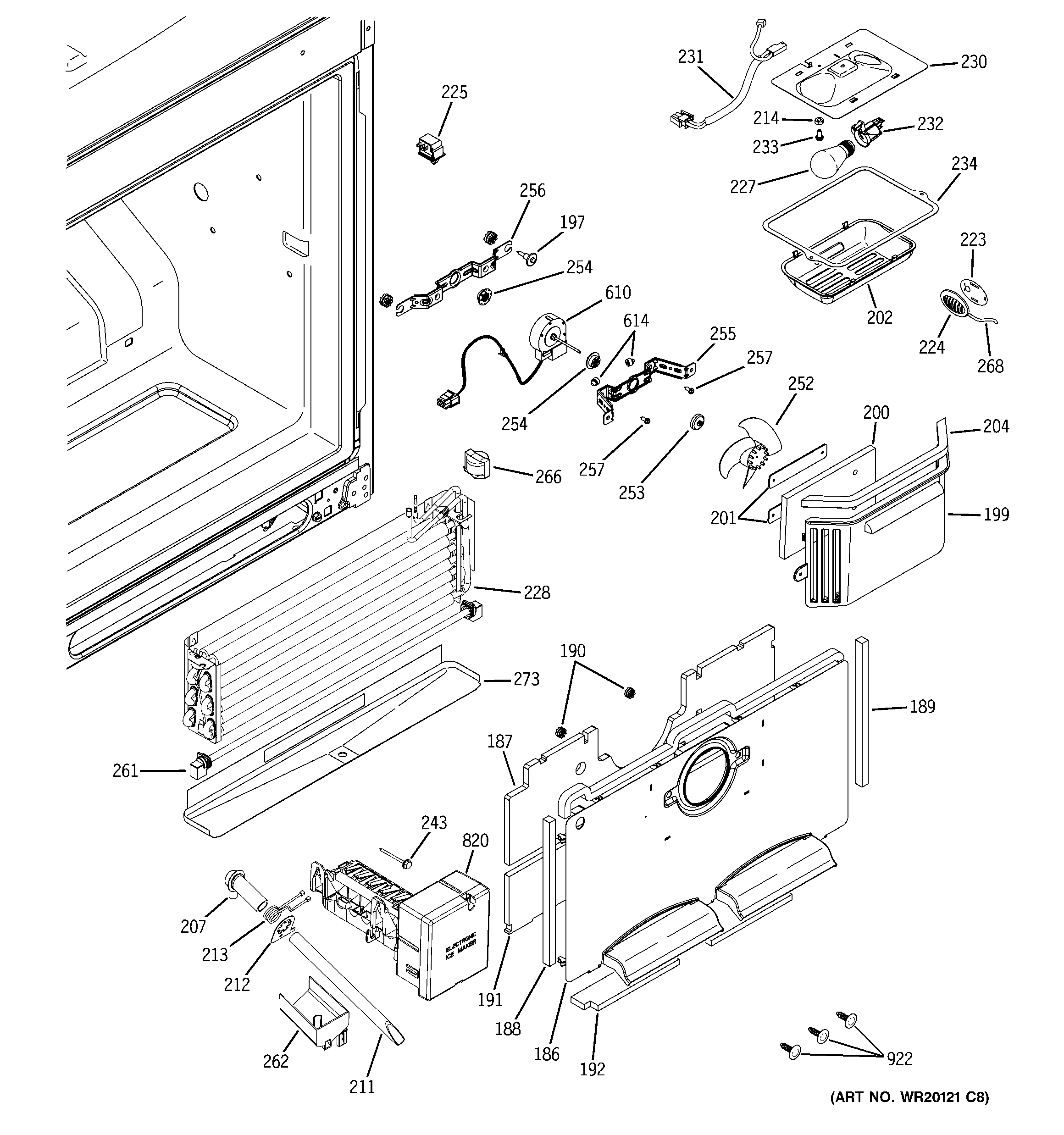 GE PFSS5PJXBSS freezer section diagram