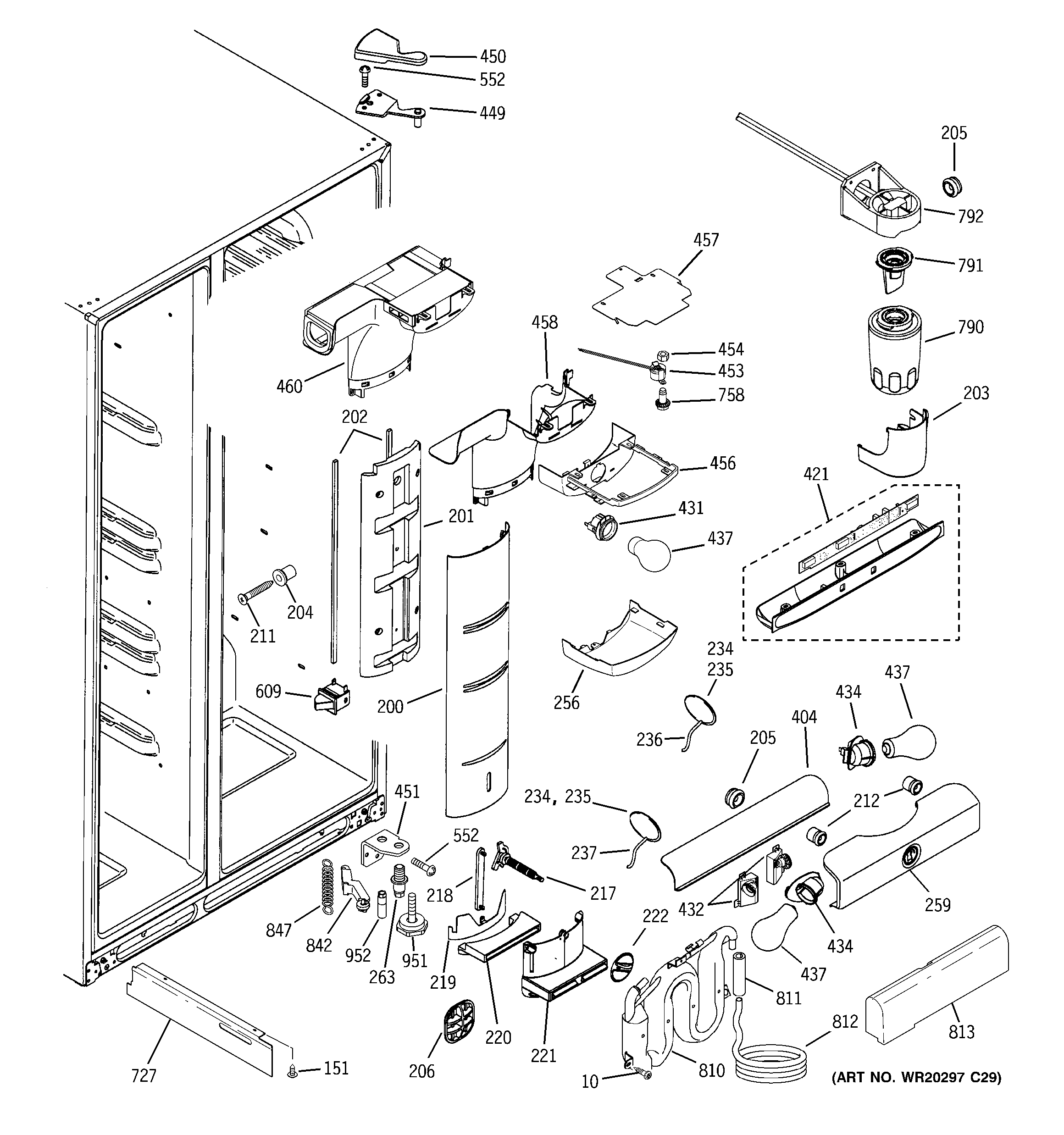 GE PSS26SHTHSS fresh food section diagram