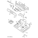 GE JGB280DEN1BB control panel & cooktop diagram