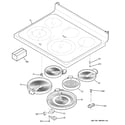 GE JBP74SN1SS cooktop diagram