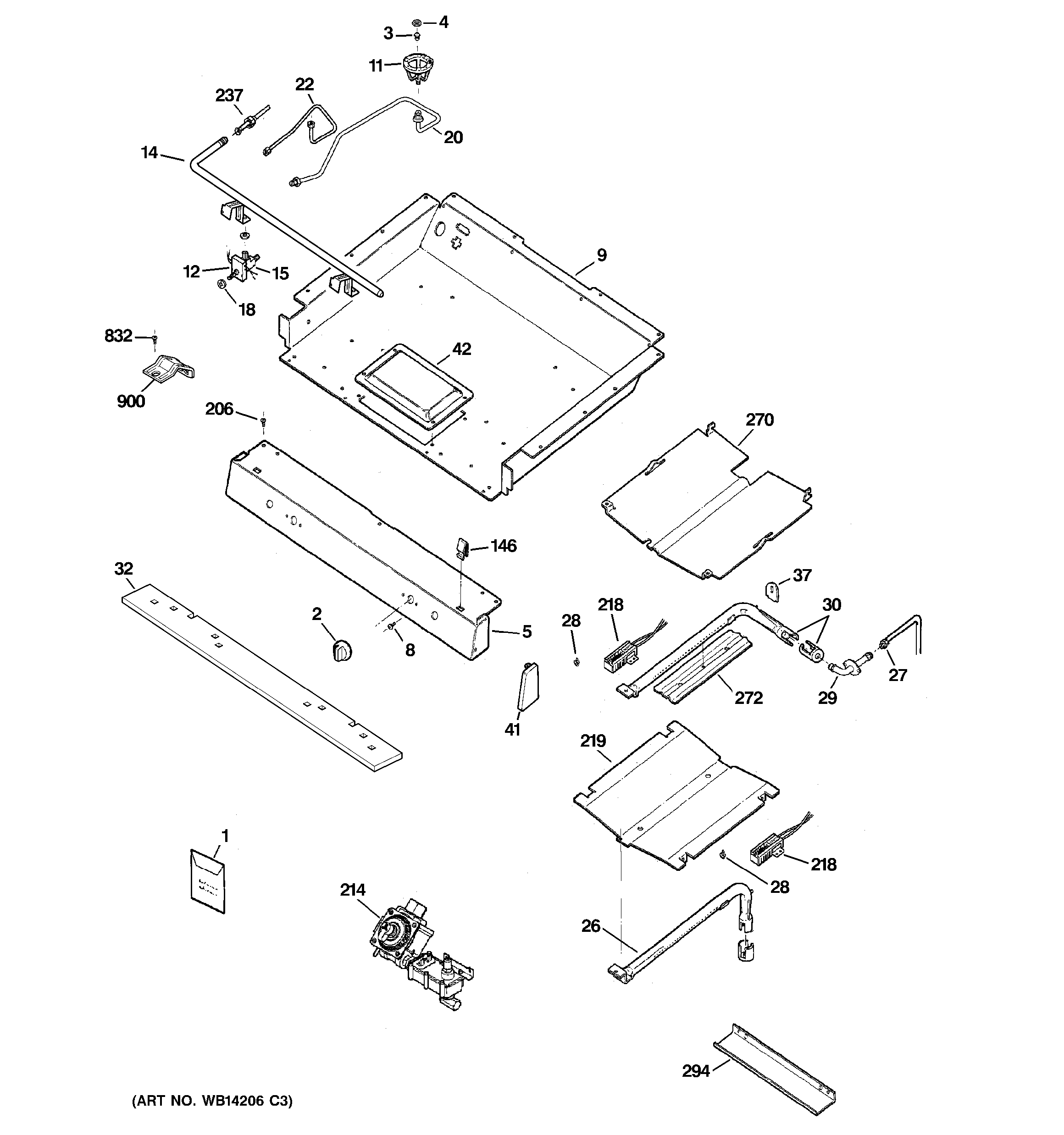 GE JGBP25SEN1SS gas & burner parts diagram