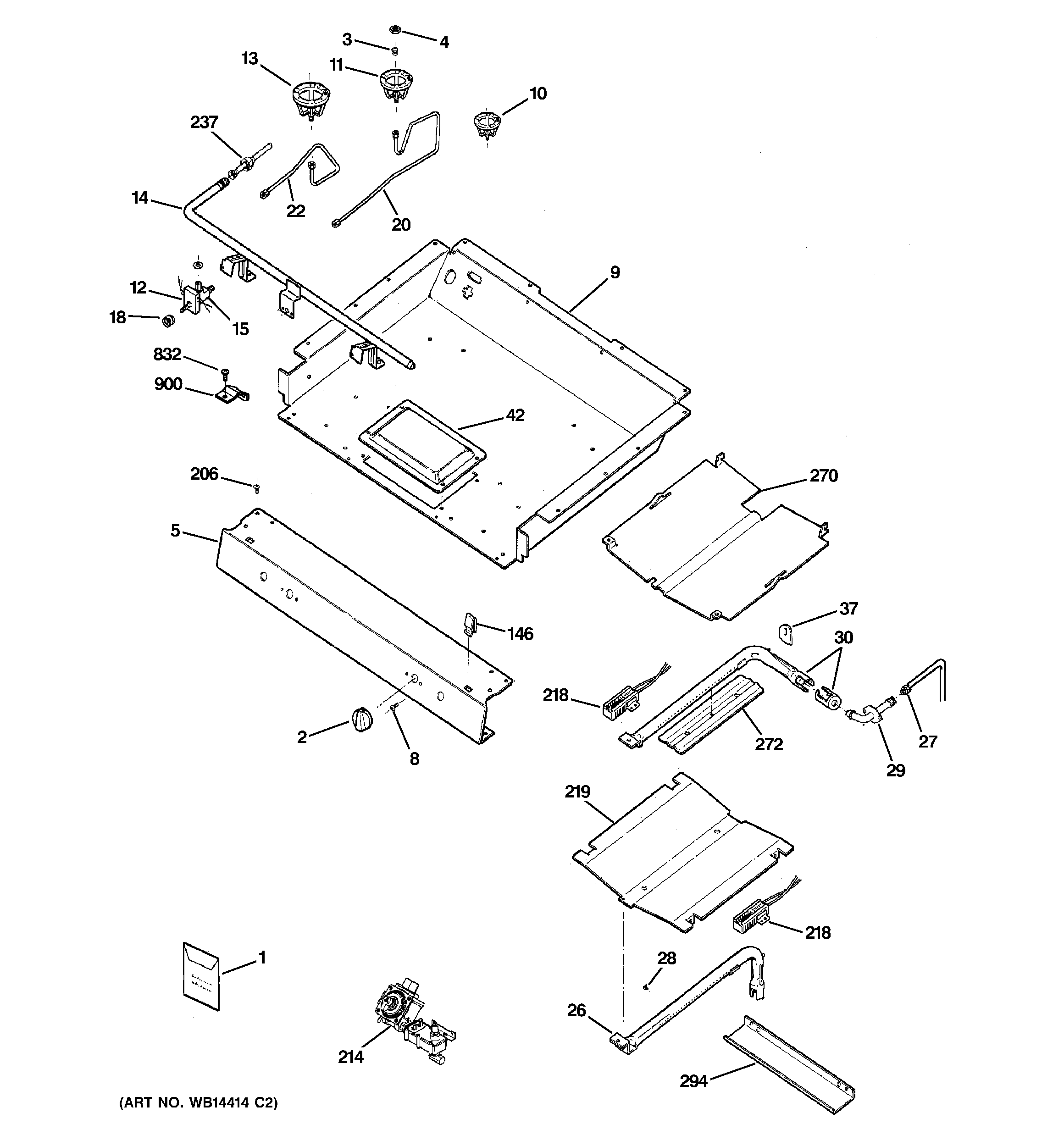 Hotpoint RGB790BEK7BB gas & burner parts diagram