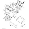 Hotpoint RGB790BEK7BB door & drawer parts diagram