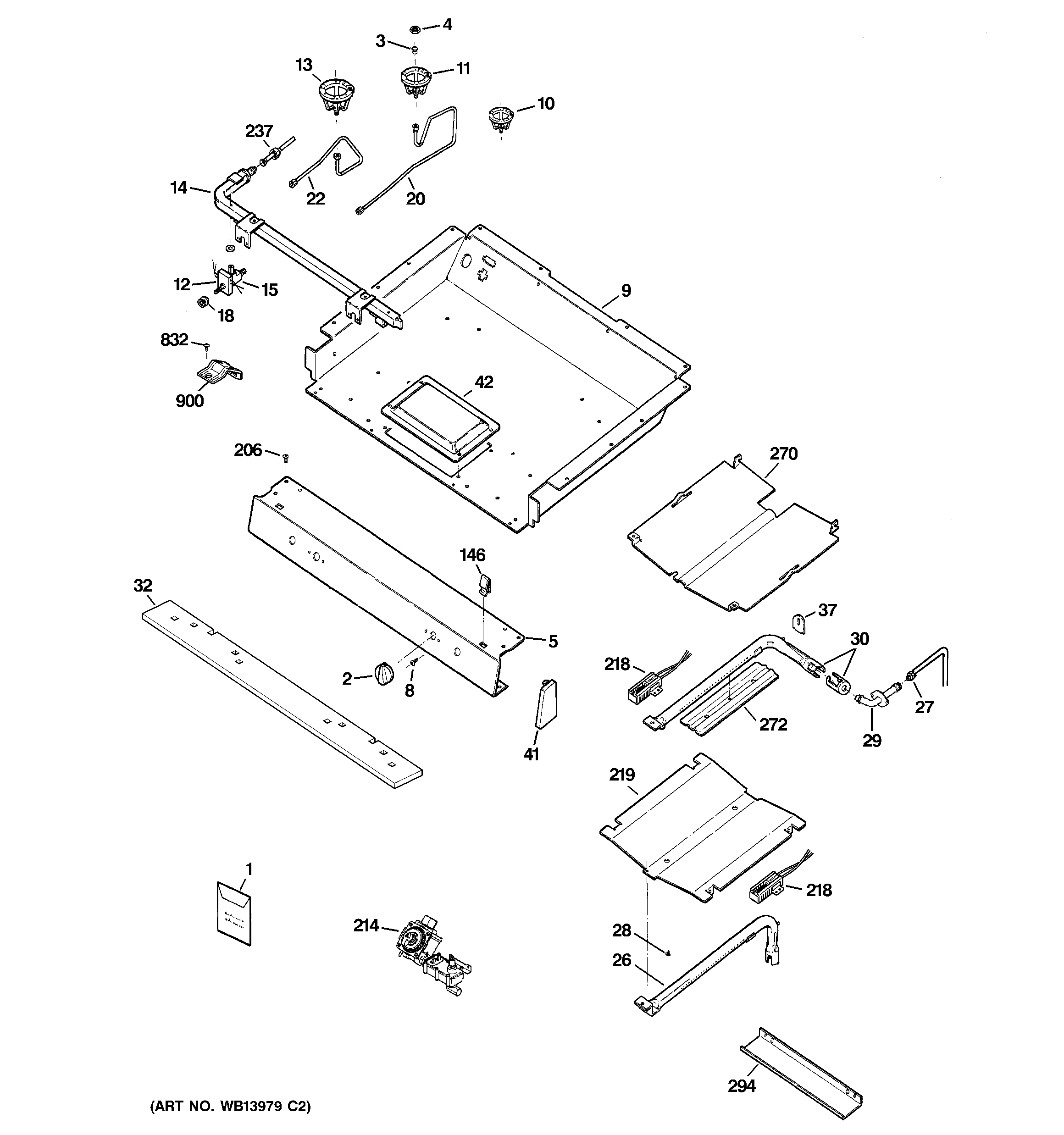 Hotpoint RGB790SEHBSA gas & burner parts diagram