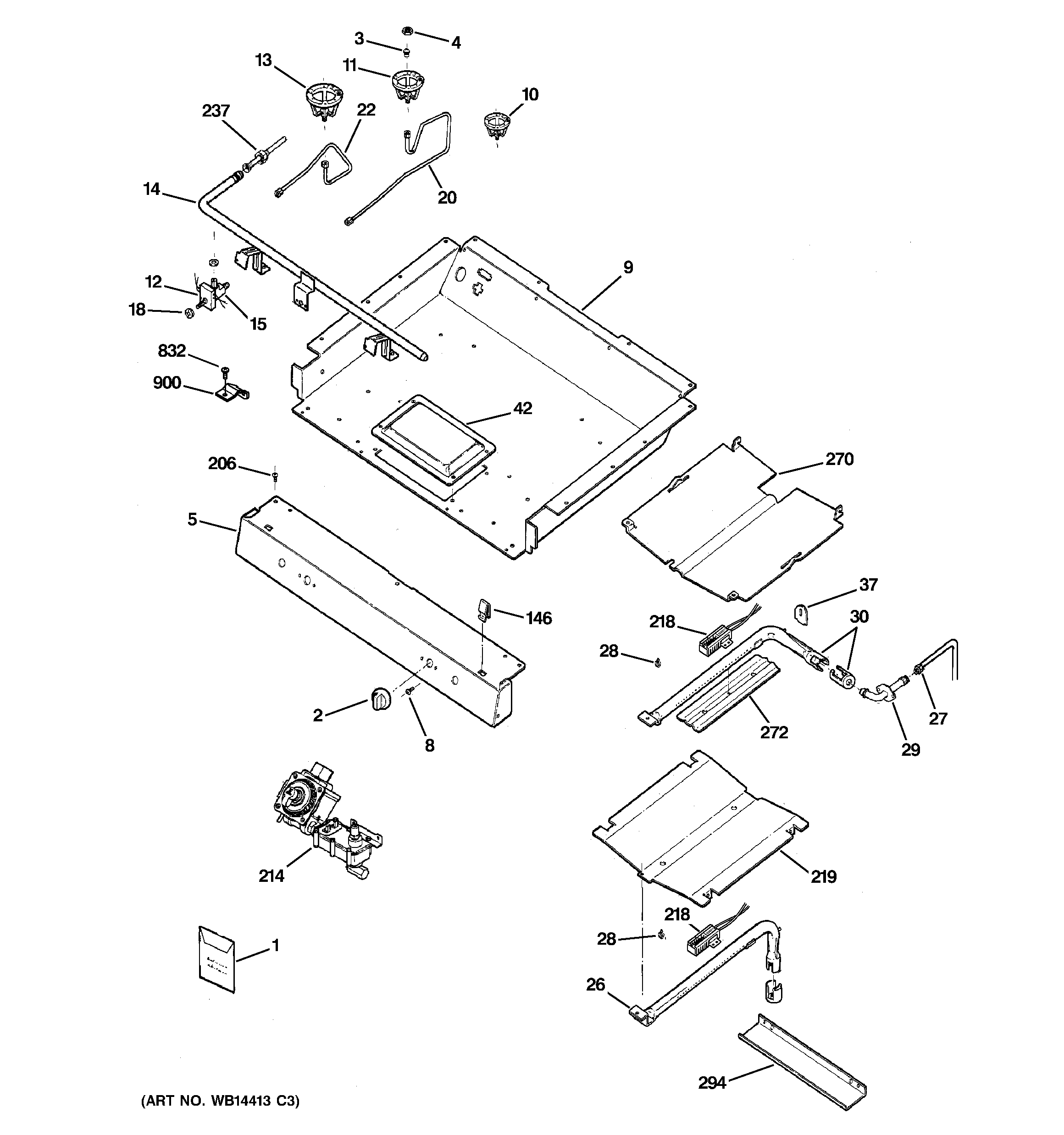 Hotpoint RGB746WEHCWW gas & burner parts diagram