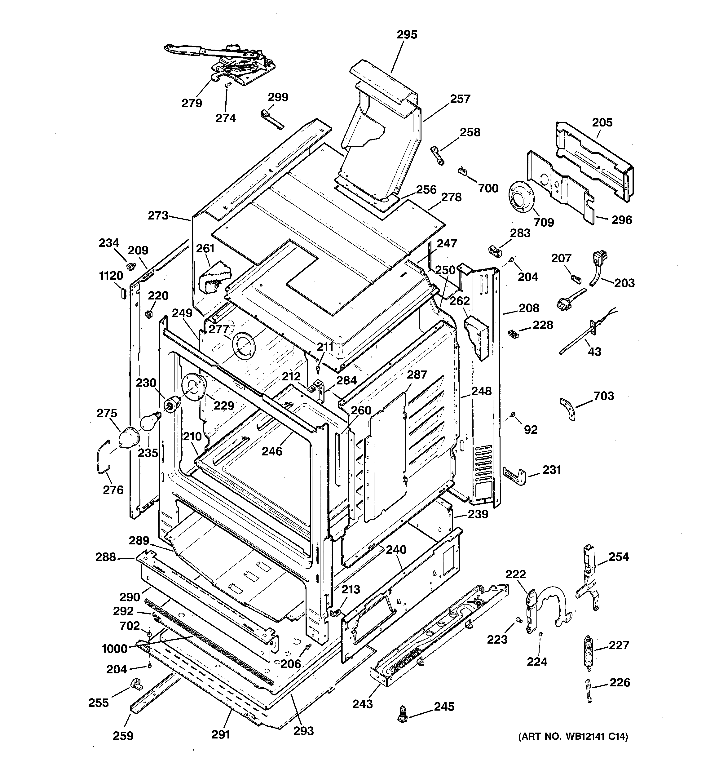 Hotpoint RGB746WEHCWW body parts diagram