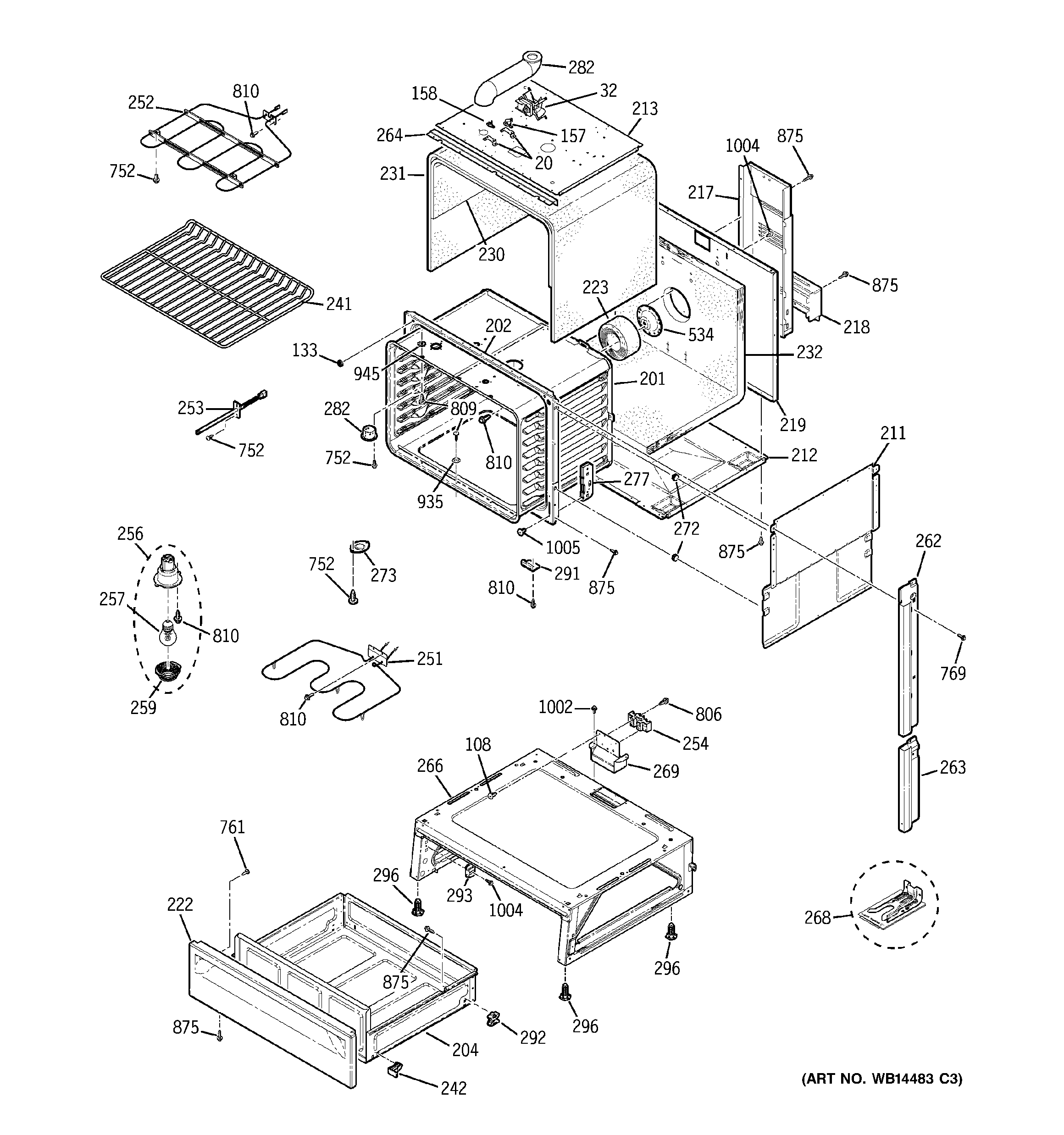 GE JSP39WK5WW body parts diagram