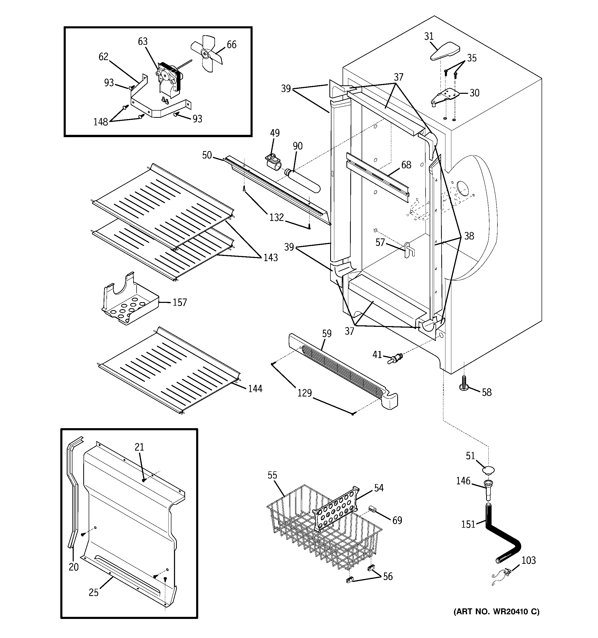 GE FUF14DUARWW cabinet diagram