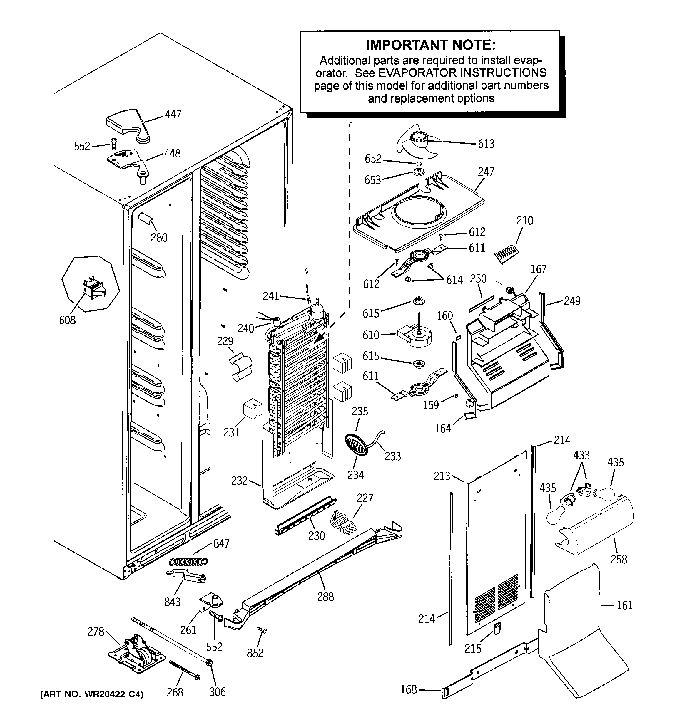GE GCE21MGTIFSS freezer section diagram