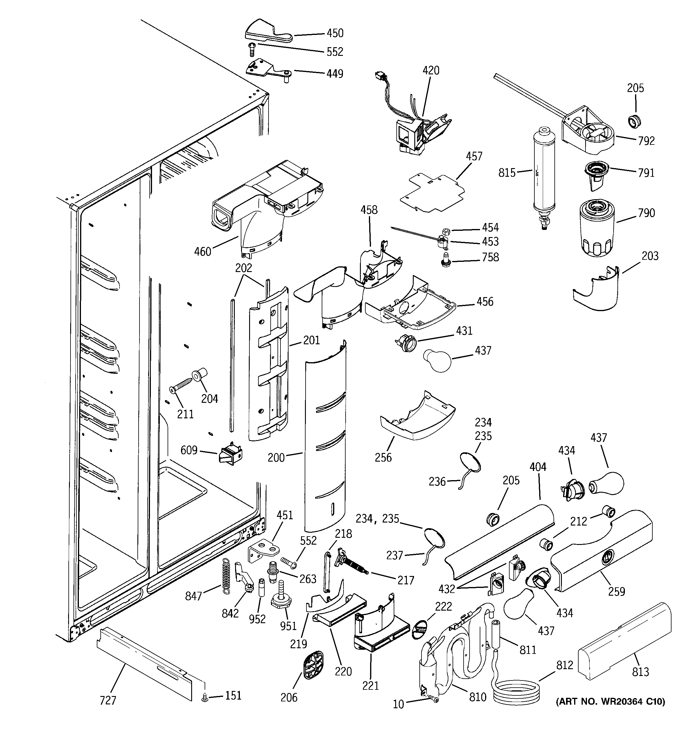 GE GCE21MGTIFSS fresh food section diagram