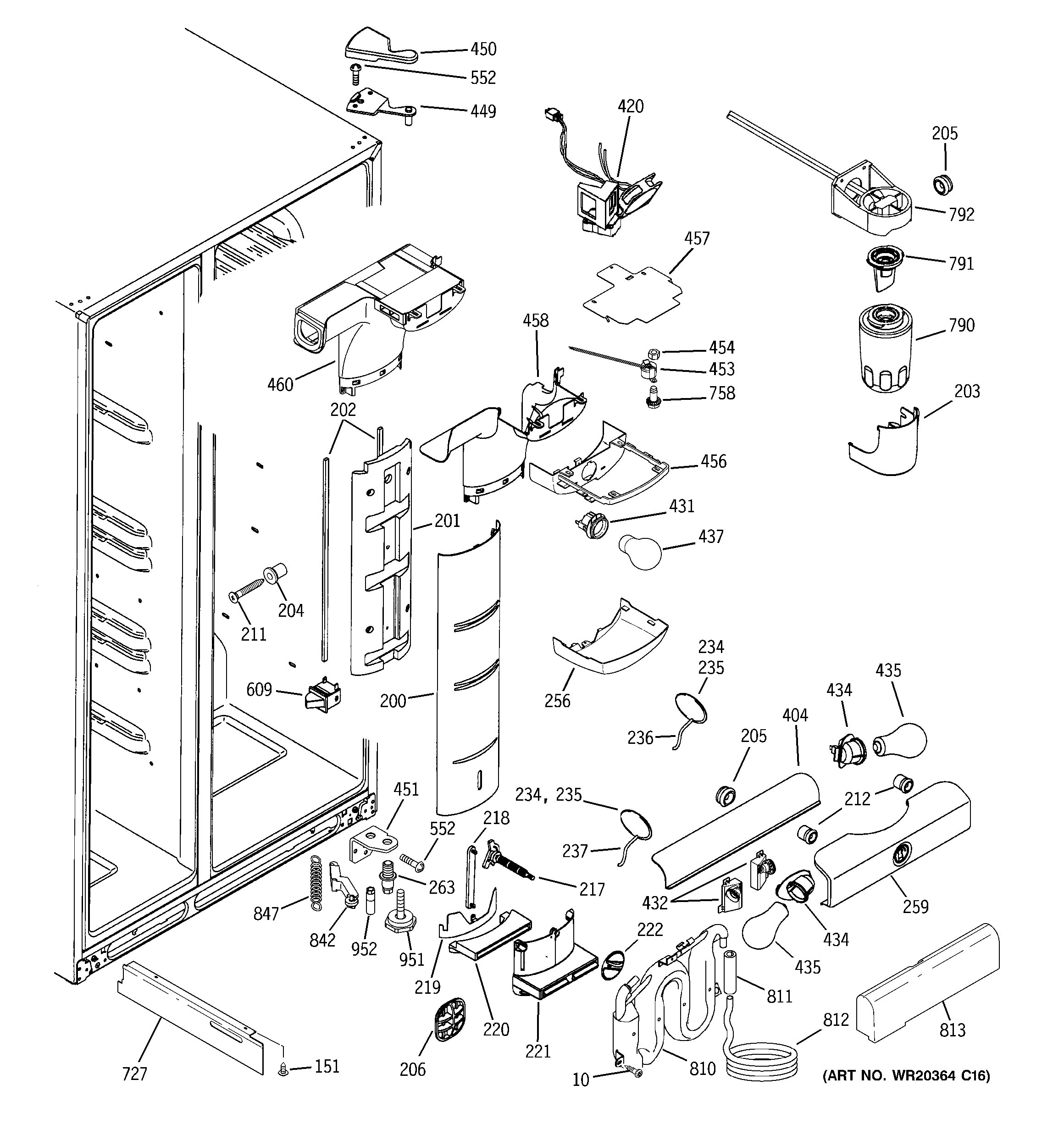 GE GIE21MGTIFBB fresh food section diagram