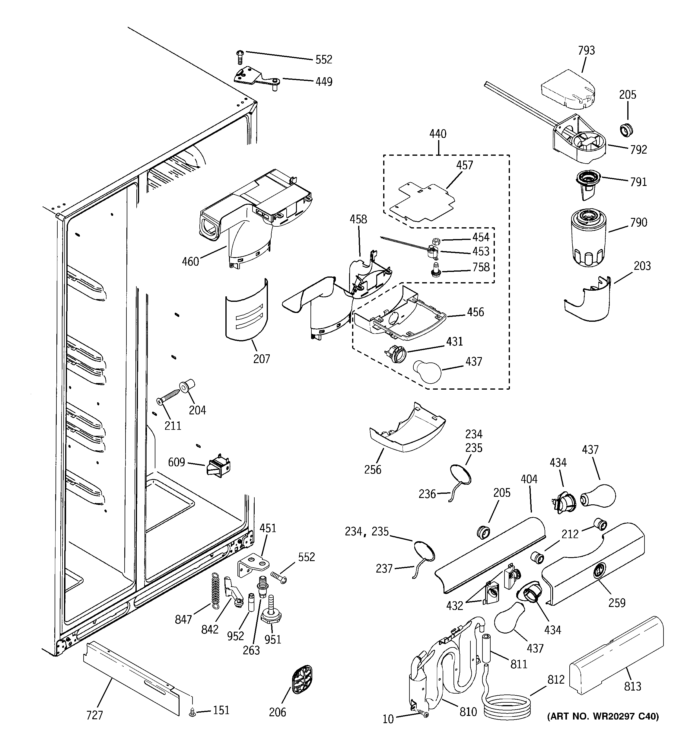 GE GSHS5MGXCESS fresh food section diagram