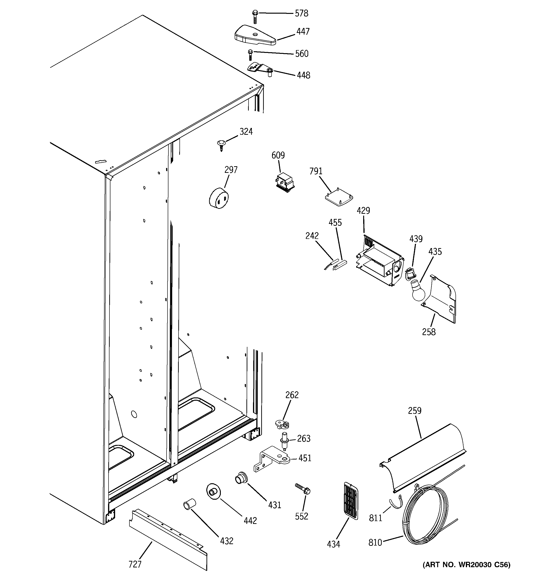 GE GSE22KETGFSS fresh food section diagram