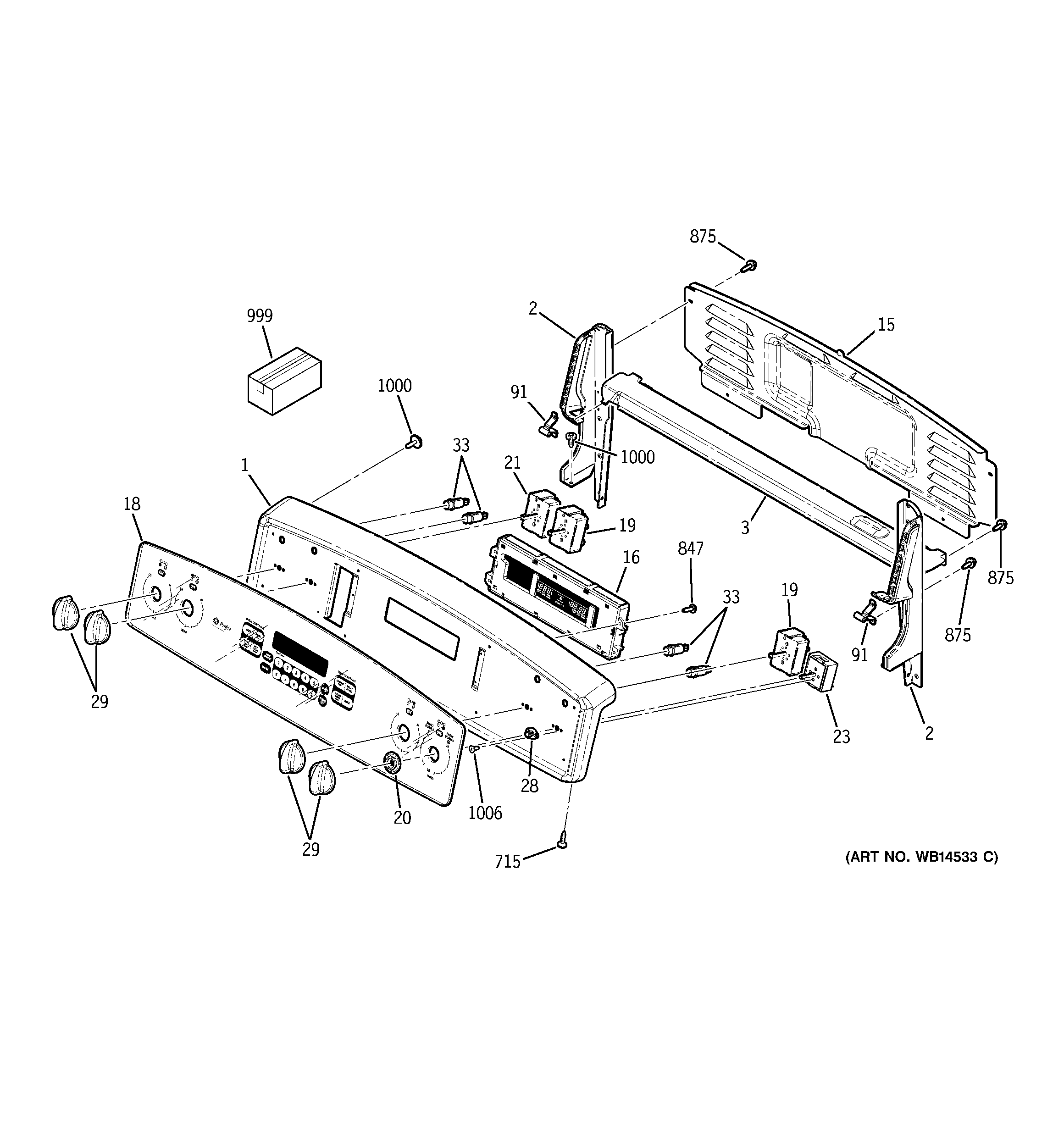 GE PB750DN1BB control panel diagram