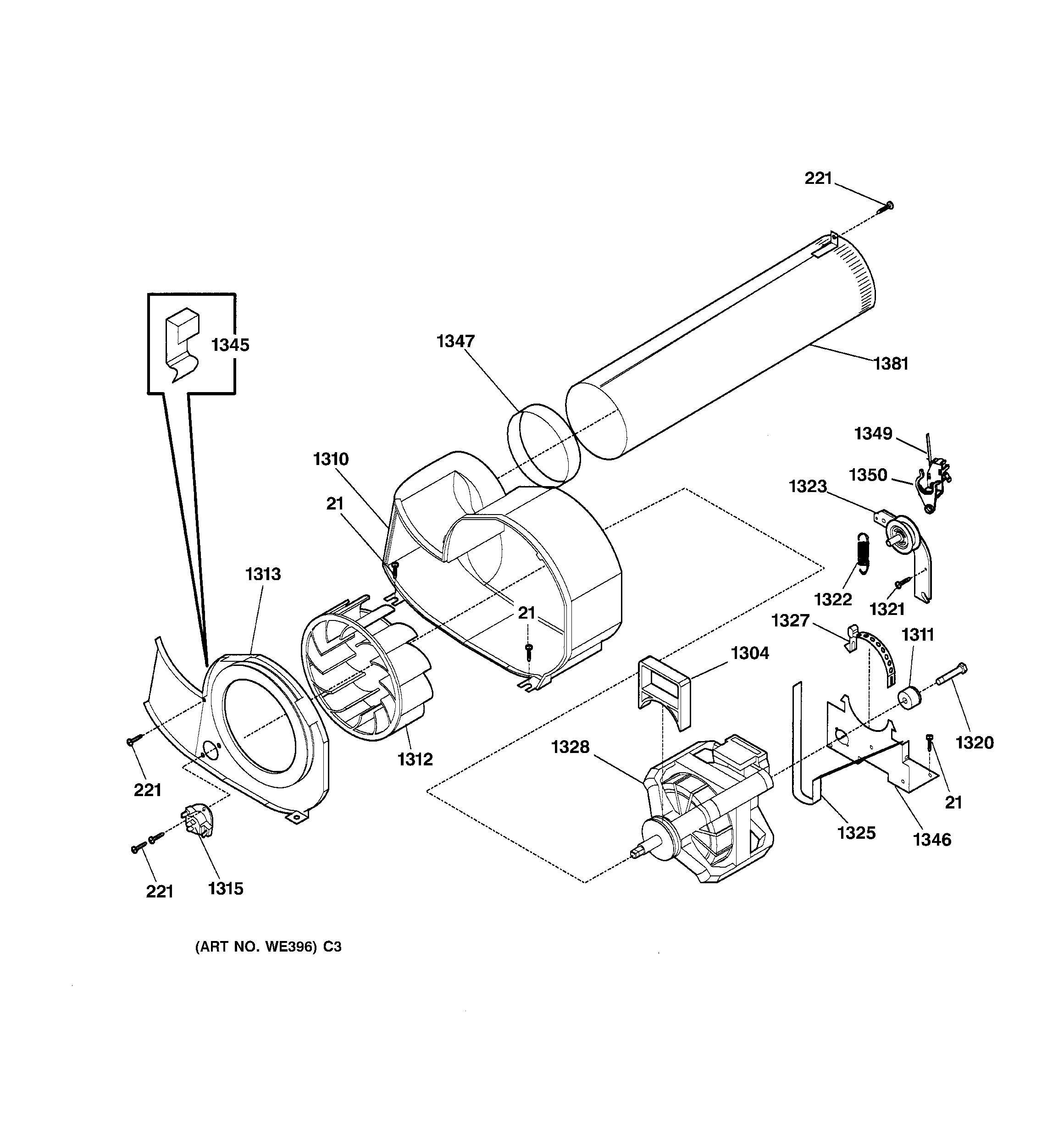 GE DCL333EY0AA motor diagram